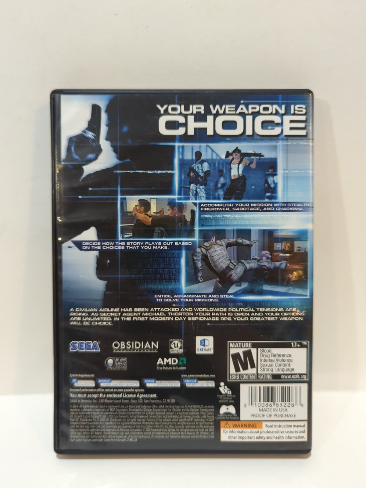 Alpha Protocol The Espionage RPG Game For Windows PC DVD CIB With Manual 2 Discs