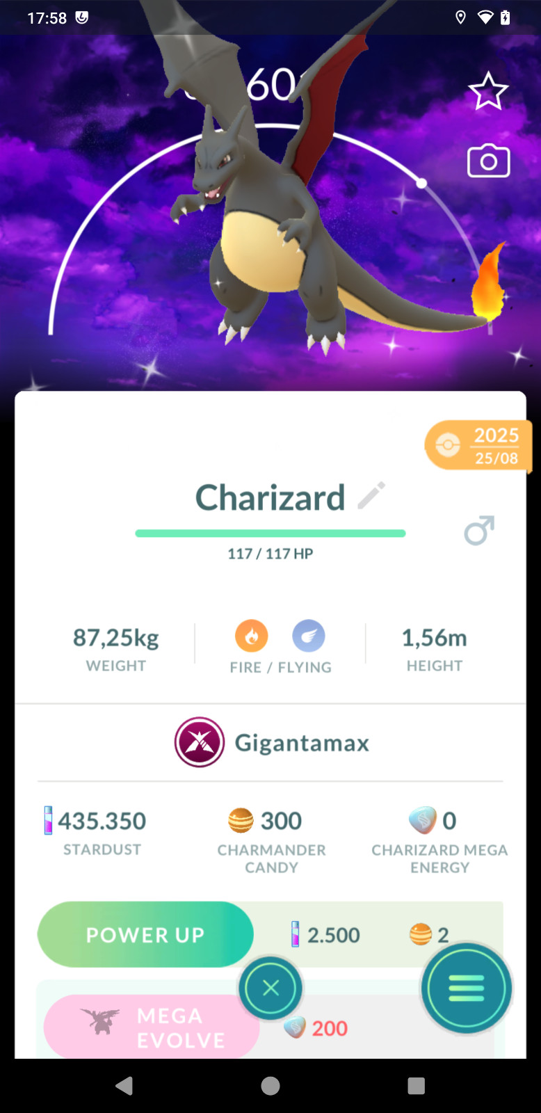Shiny Charizard Gigantamax Dark Skies Background Max Final + Lucky Trinket