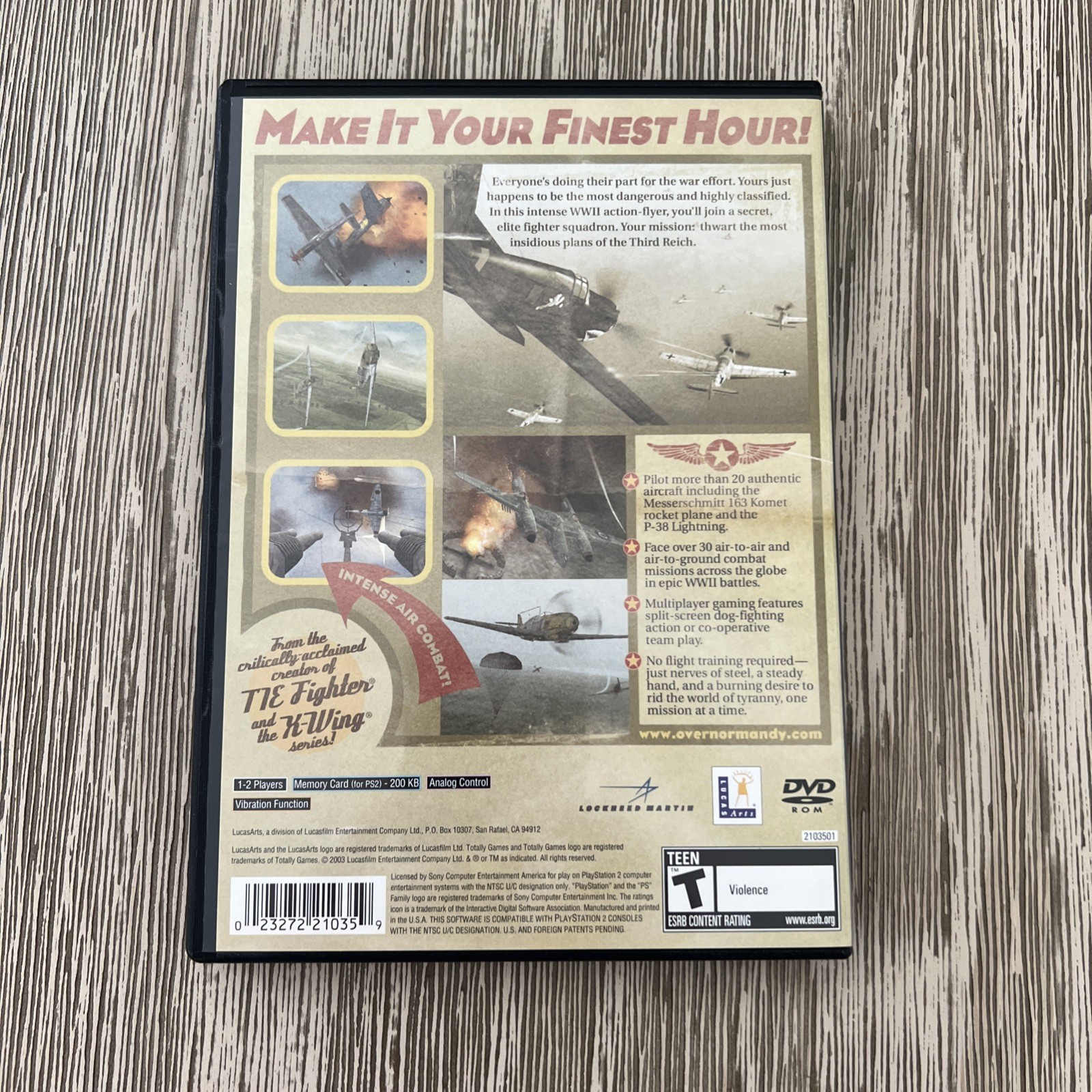Secret Weapons Over Normandy (Sony PlayStation 2, PS2, 2003) Complete
