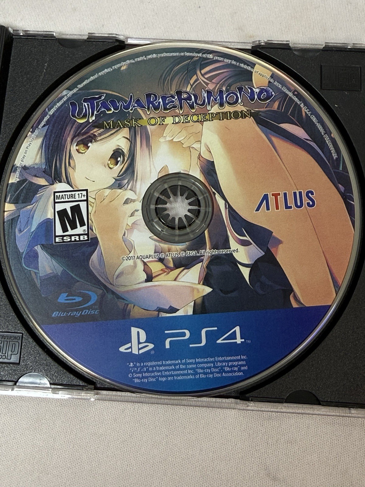 Utawarerumono: Mask of Deception Ps4 Atlus (Sony PlayStation 4, 2017) Disc Only