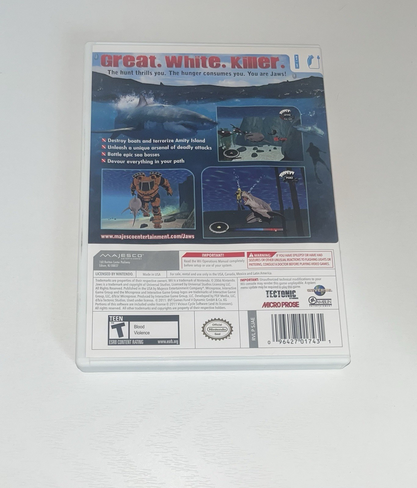 Jaws: Ultimate Predator – Nintendo Wii – Complete in box – Tested