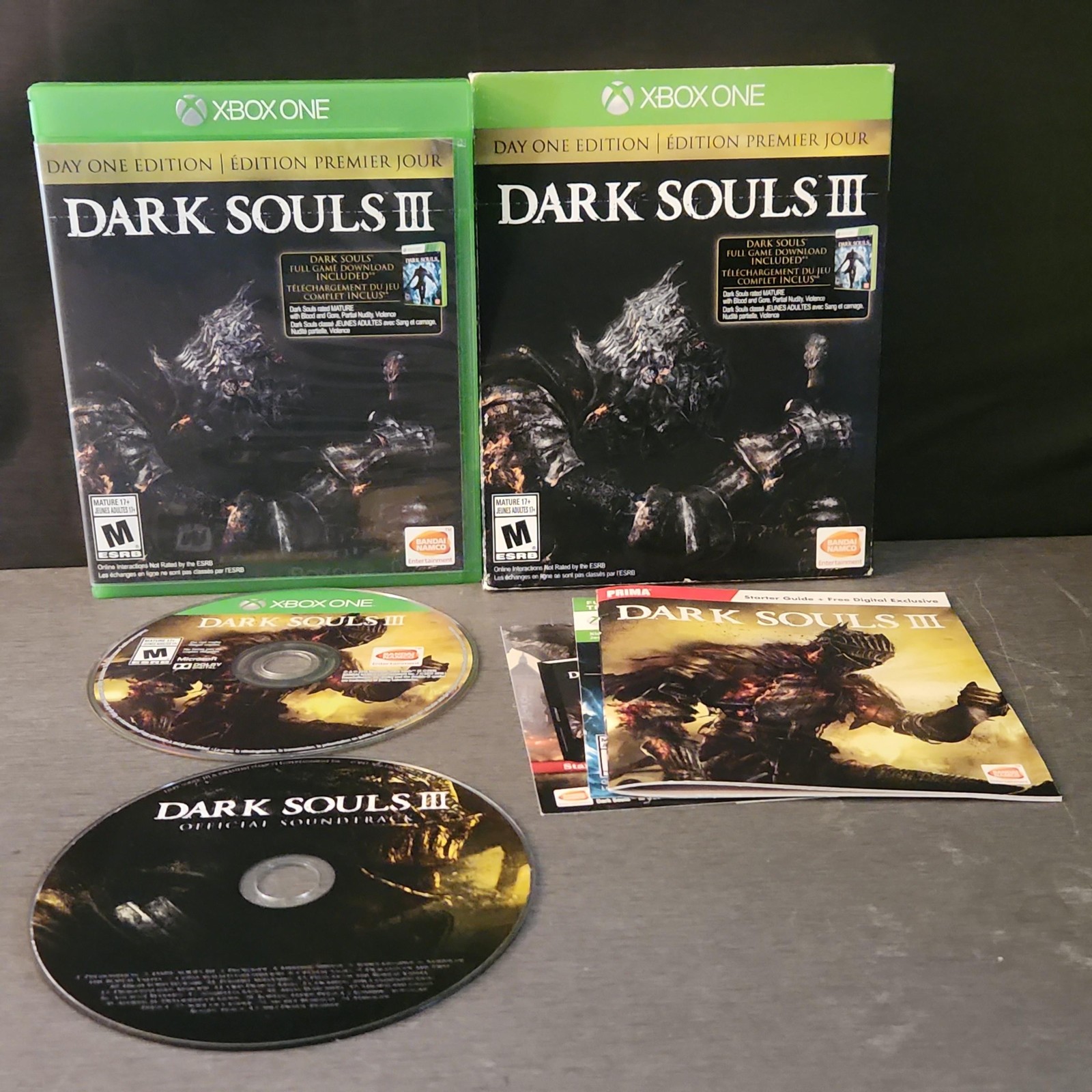 Dark Souls III Day One Edition Microsoft Xbox One Game CIB Soundtrack Box Set 3