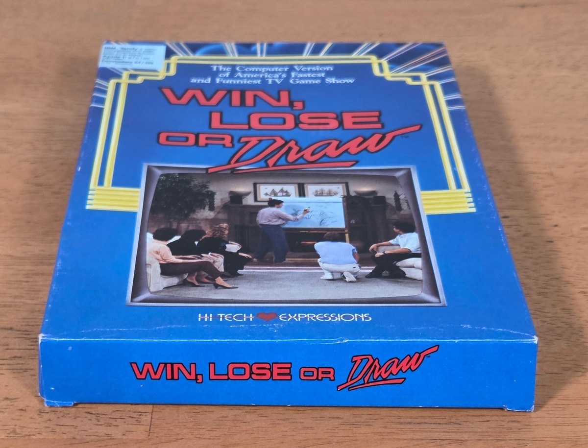 Win Lose or Draw Hi Tech Expression IBM Tandy Apple II Commodore PC Box Game CIB