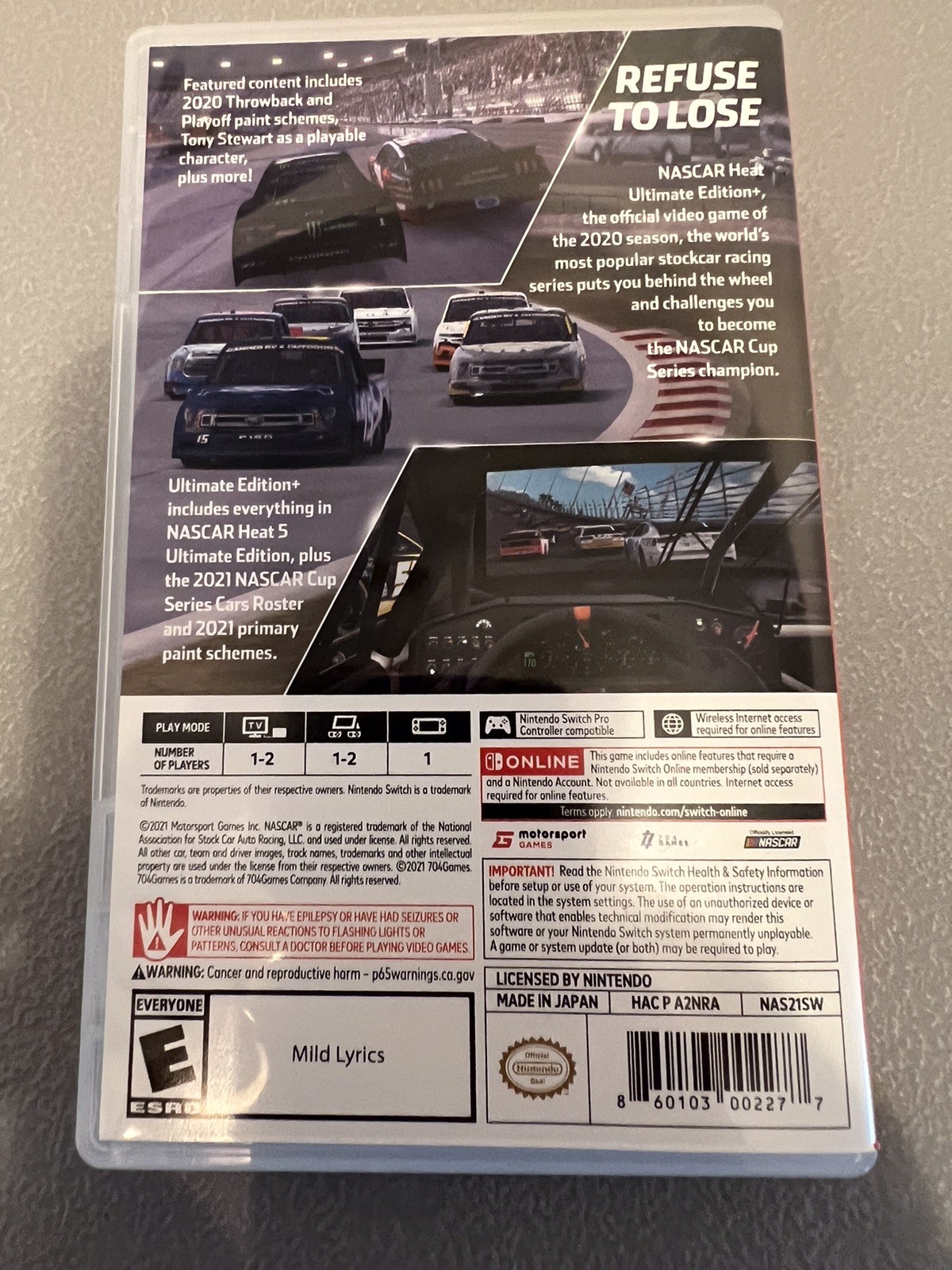 NASCAR Heat Ultimate Edition+ Nintendo Switch Racing Game E NTSC-U/C with case!!
