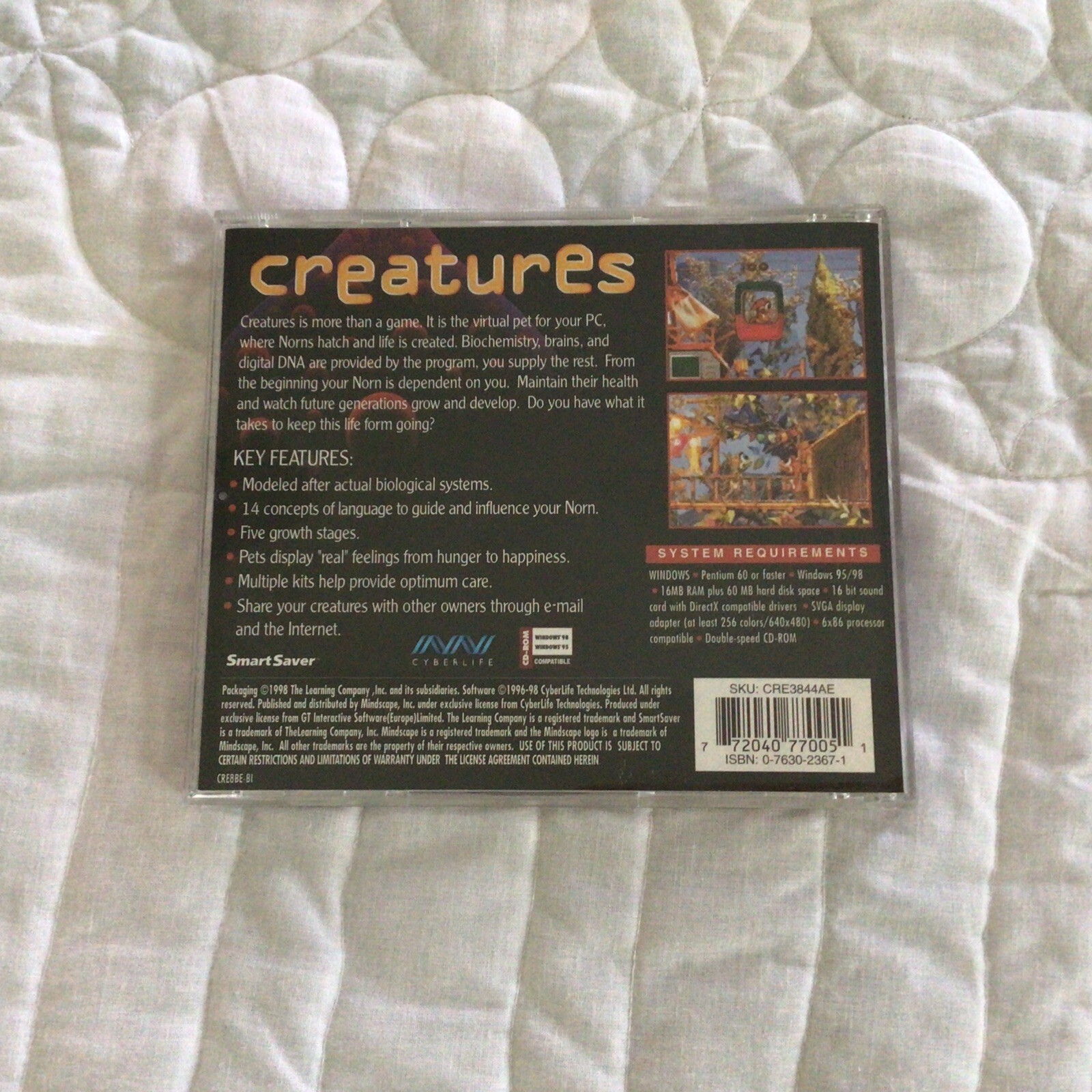 Creatures Virtual Pet PC CD-ROM Windows 98 / 95 The Learning Co 1998