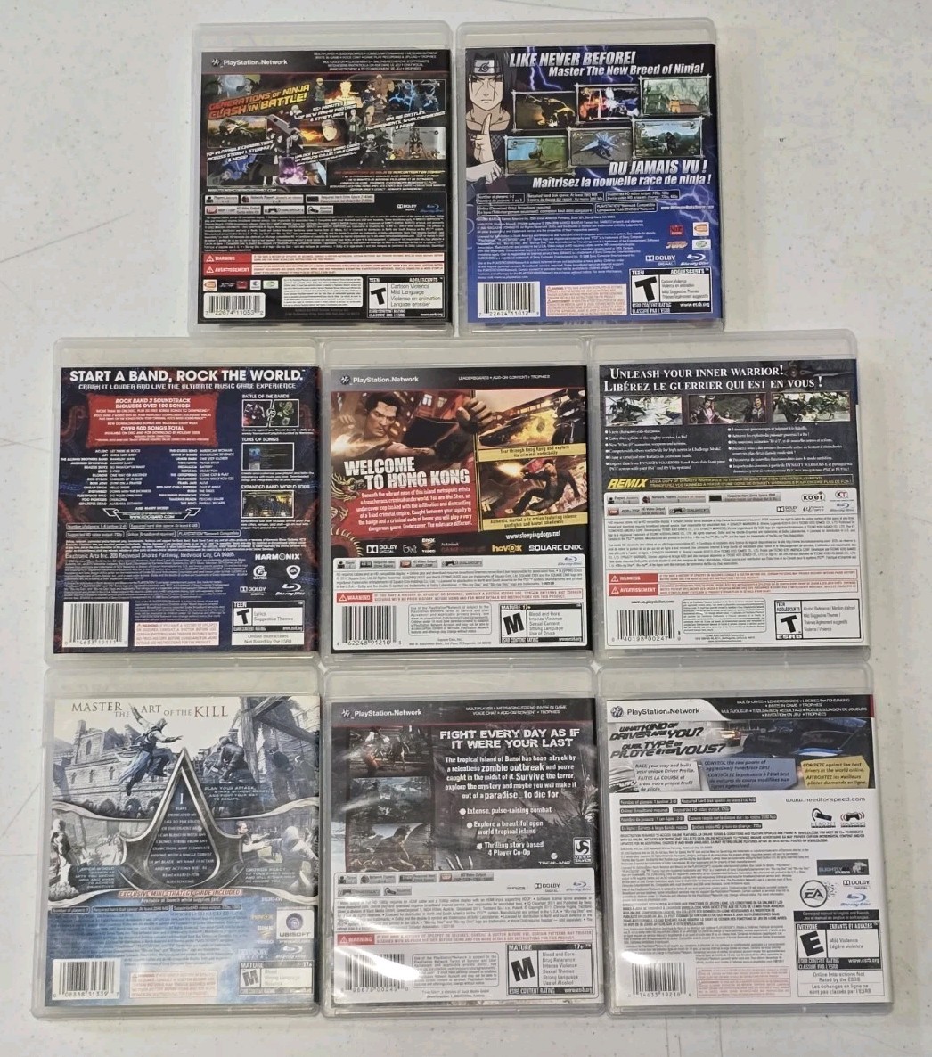PS3 Games Complete CIB Tested – Naruto, Assassin’s Creed, Sleeping