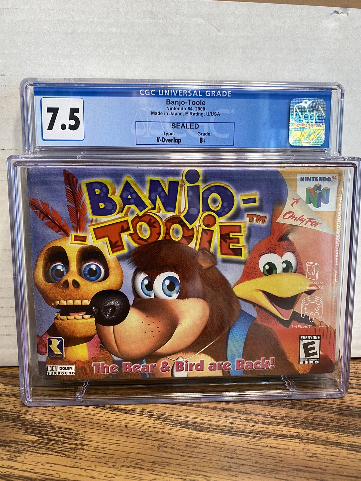 CGC 7.5 B+ V-Overlap – Banjo-Tooie Nintendo 64, N64 2000 FACTORY SEALED RARE VGA