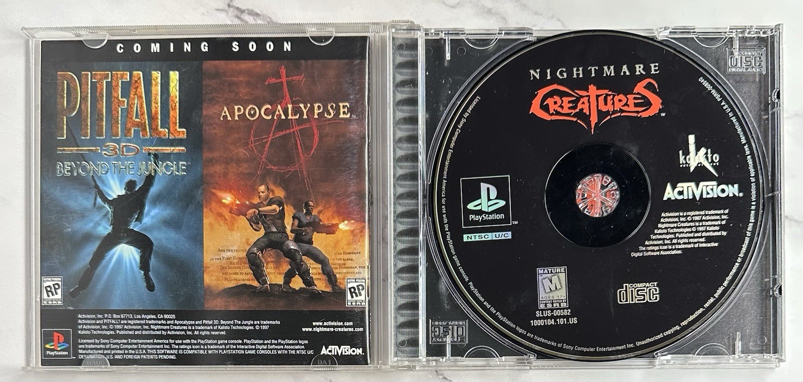 Nightmare Creatures (Sony PlayStation 1, 1997) Complete W/Manual & Reg Card