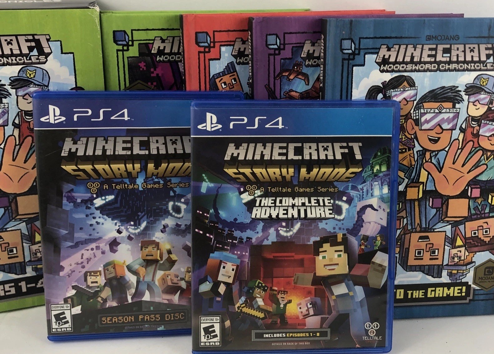 Minecraft Story Mode Complete Adventure, BOOK SET + Pass LOT PlayStation 4 PS4