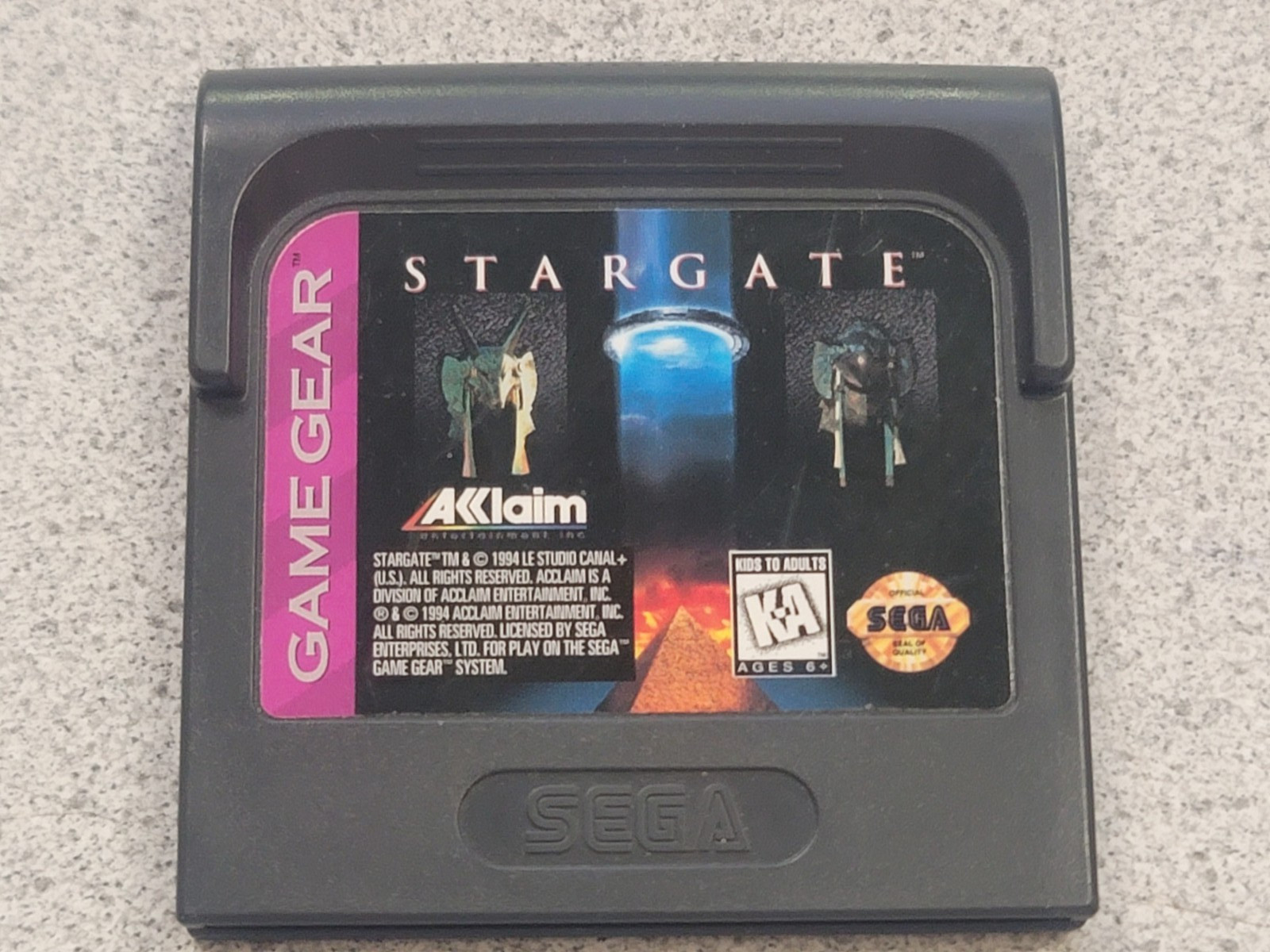 SEGA GAME GEAR – STARGATE – CART ONLY – TESTED/WORKING – FREE SHIP