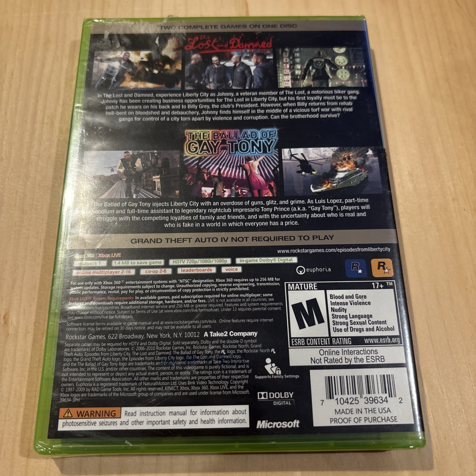 Grand Theft Auto Episodes From Liberty City XBOX 360 2009 BRAND NEW & SEALED GTA