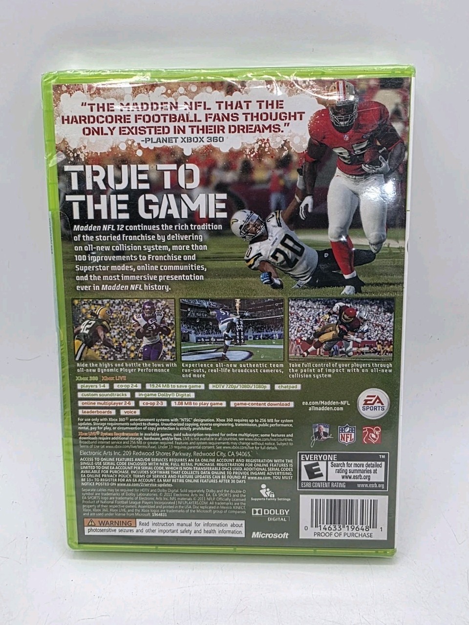 Madden NFL 12 (Microsoft Xbox 360, 2011) Football – Brand New Tear On Wrapping