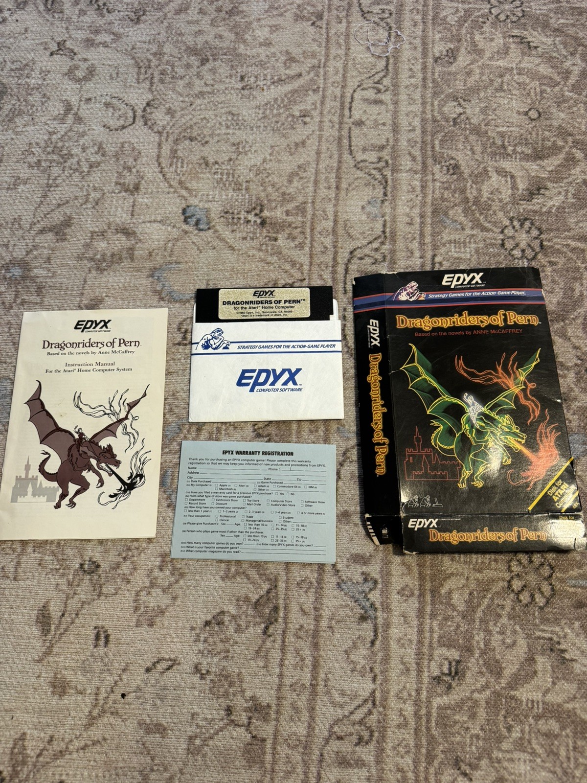 Lot of 2 Dragonriders of Peru and Summer Games EPYX Atari 8 bit Computers