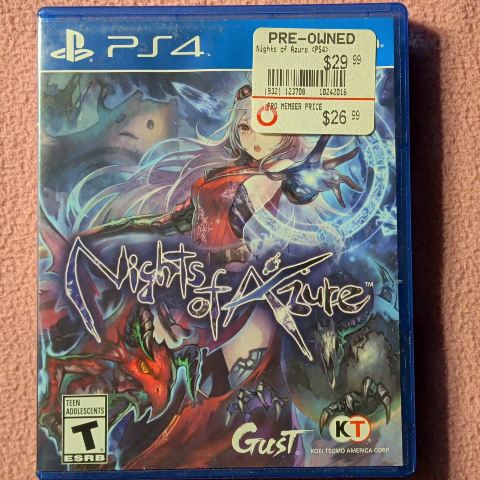 KOEI TECMO Nights of Azure PS4 Action RPG No Manual NTSC-U/C T 2016