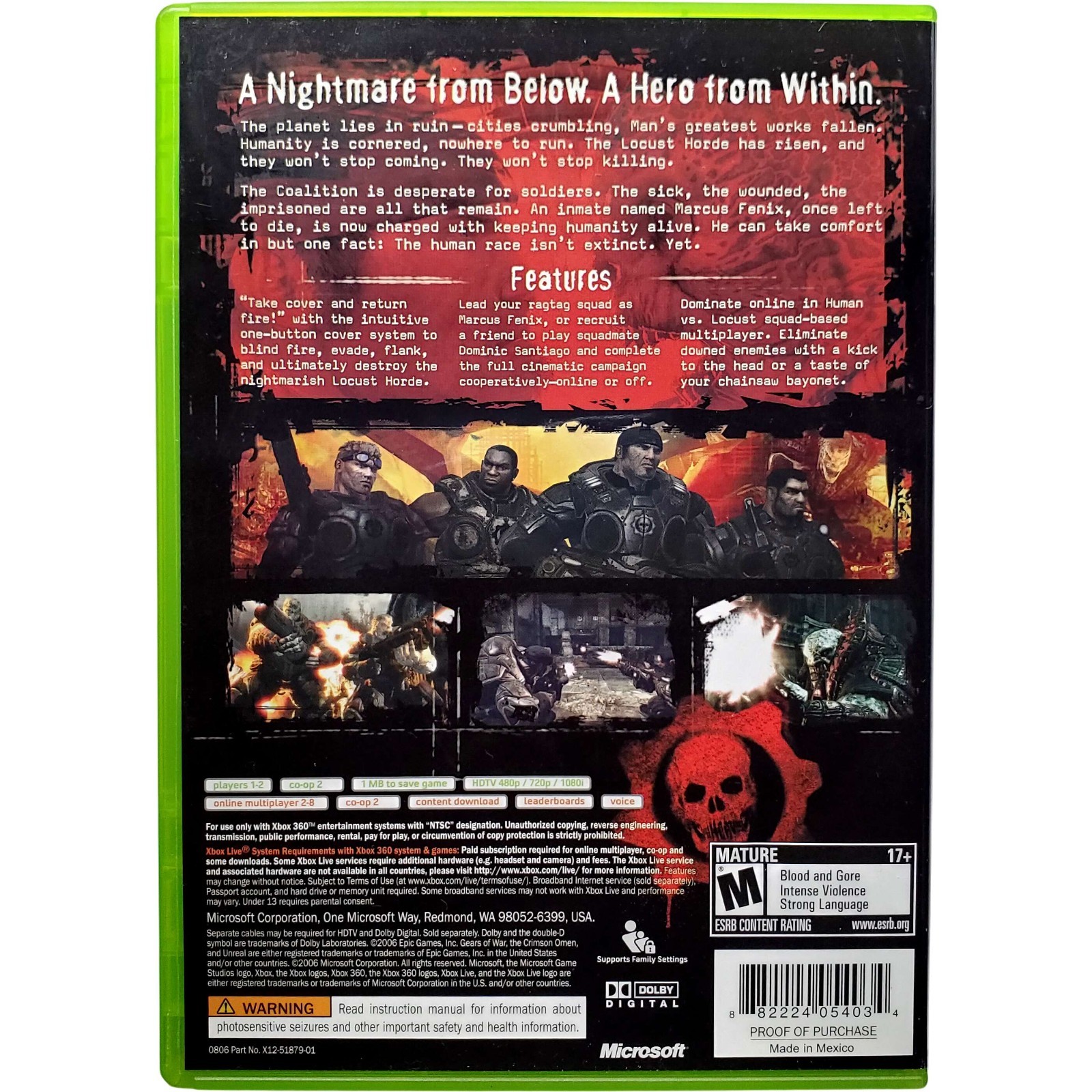 Gears Of War – Microsoft Xbox 360 Pristine Tested Authentic 180 Day Guarantee