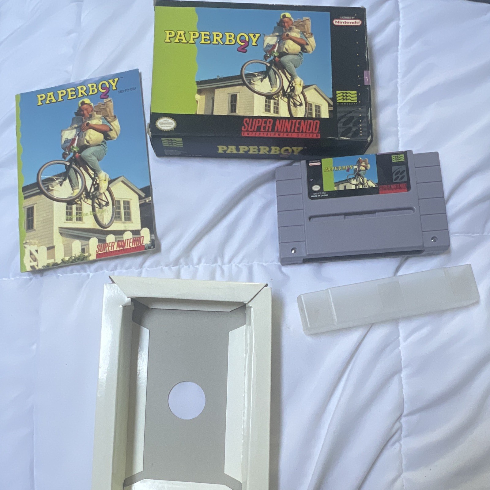 Paperboy 2 SNES Complete In Box CIB Super Nintendo Authentic Tested Manual Box