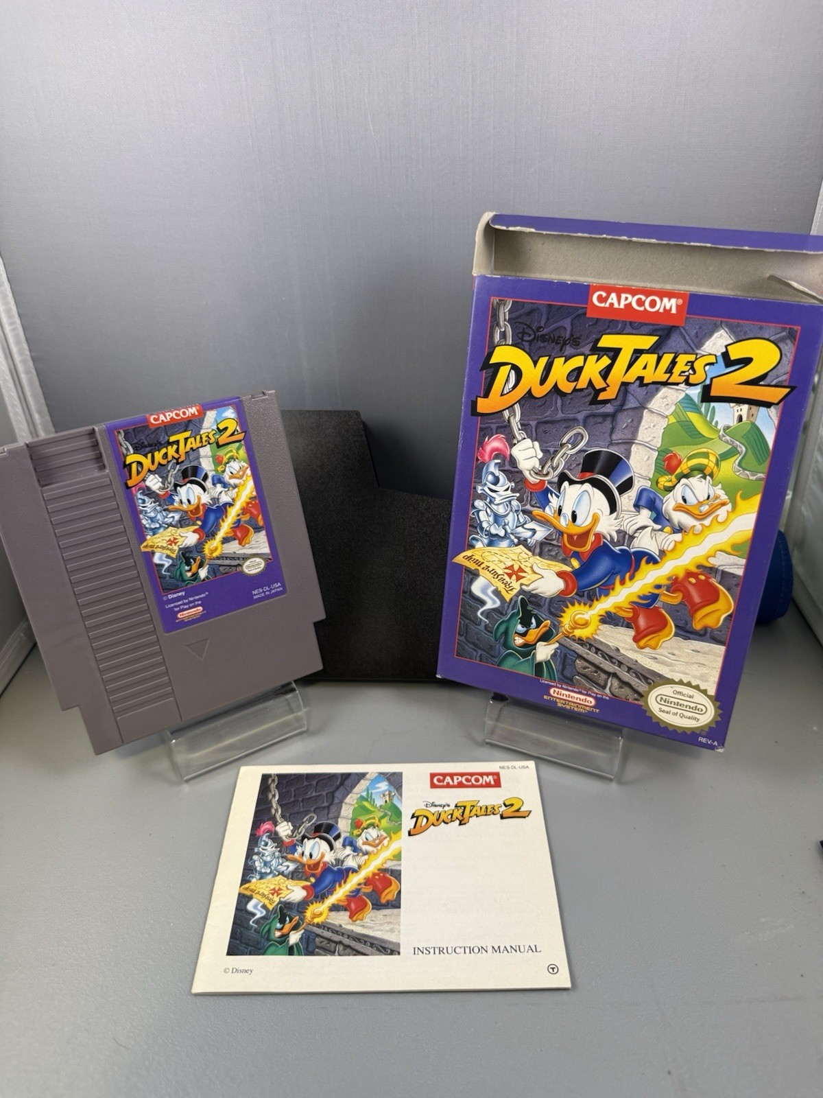 Disney’s Duck Tales 2 Nintendo NES Authentic Complete Tested Block Buster Tags!