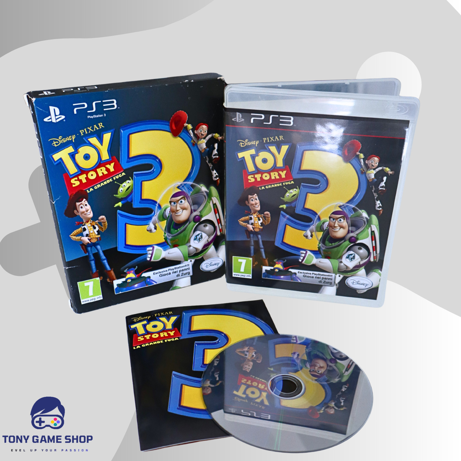 Toy Story 3 La Grande Fuga PS3 w/ Cardboard Italian Edition PlayStation 3 CIB