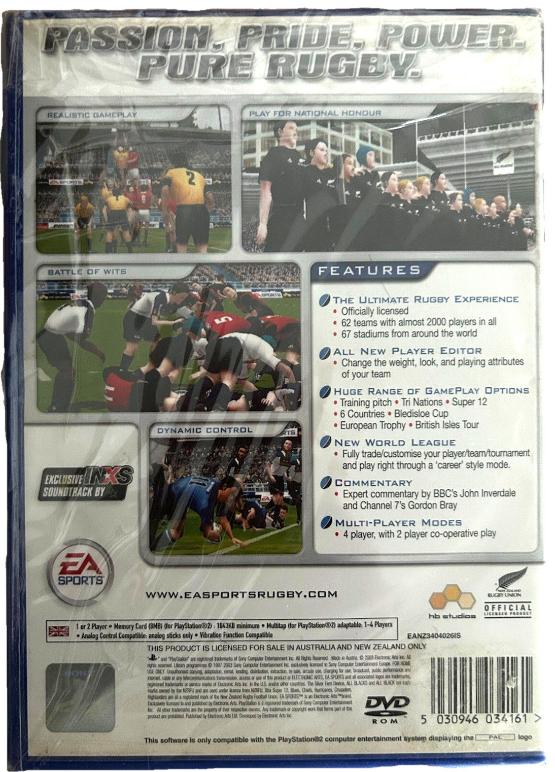 EA SPORTS Rugby 2004 New Zealand Edition Sony PlayStation 2, PS2 Complete Game