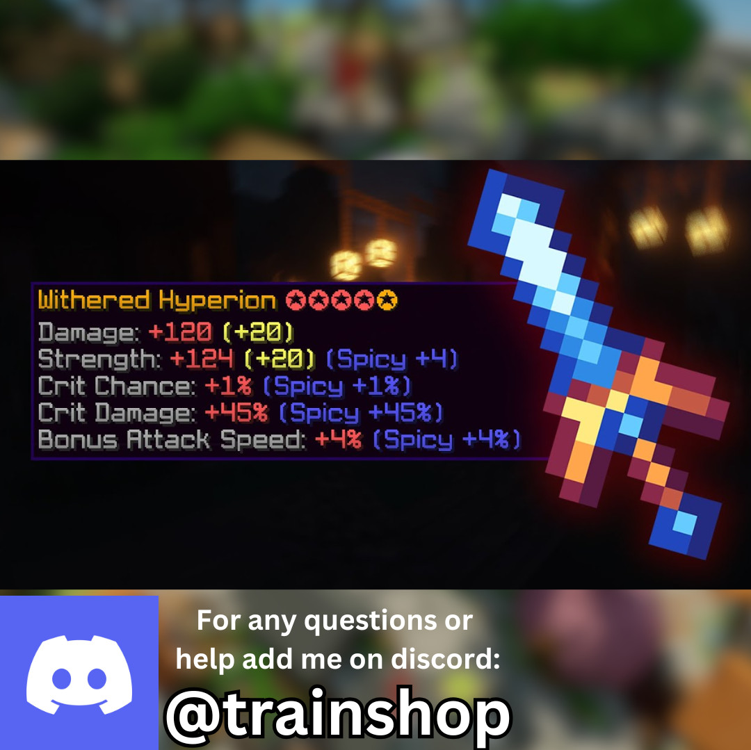 Hypixel Skyblock Hyperion | Maxed 5 Star Heroic | Fast Safe Delivery | Read Desc