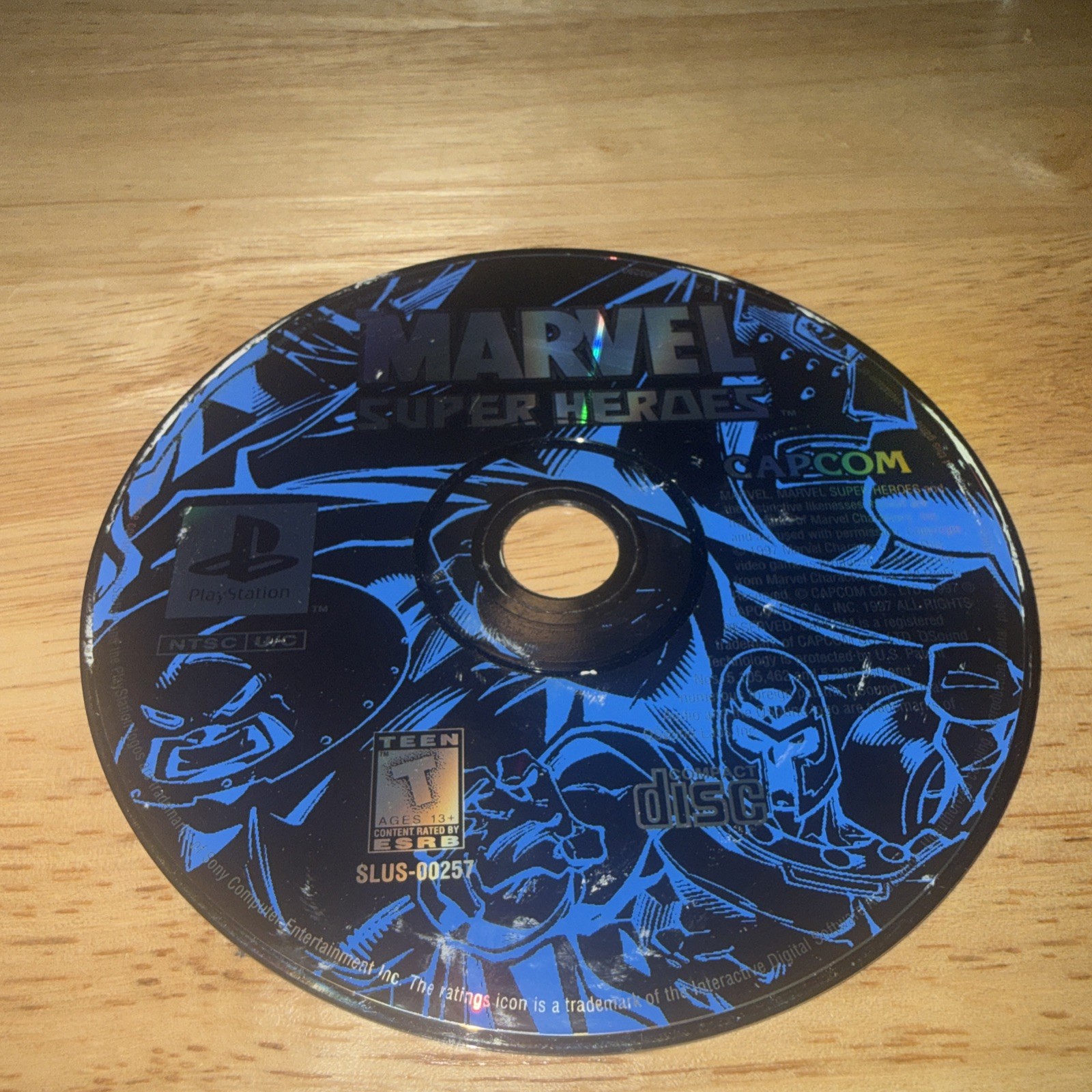 Marvel Super Heroes (Sony PlayStation 1, 1997) Working Game Only