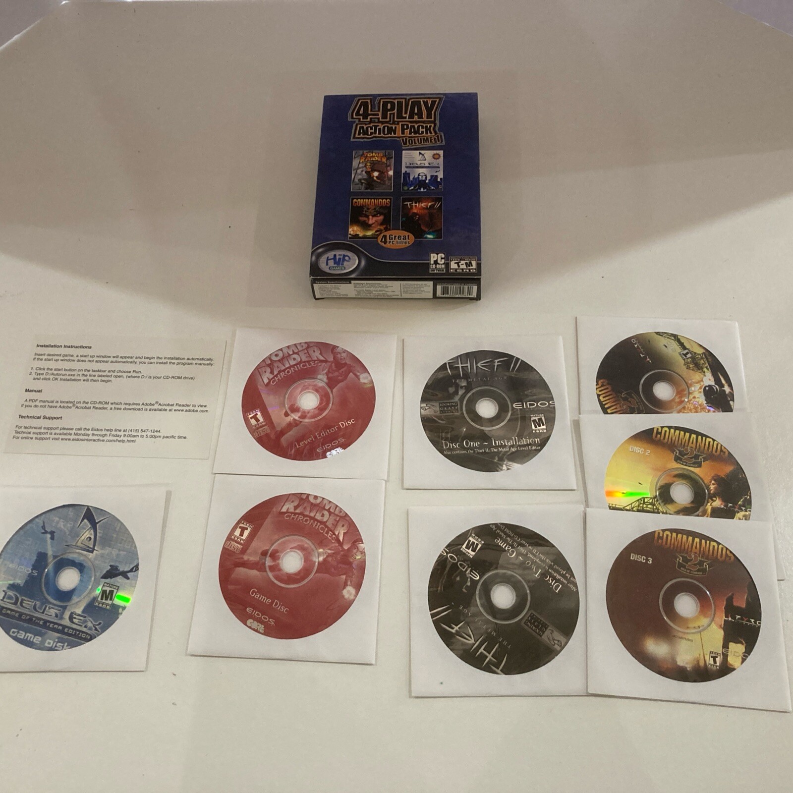 Tomb Raider Chronicles Dies Ex Commandos 2 Thief II Pc Computer Game 4 Games