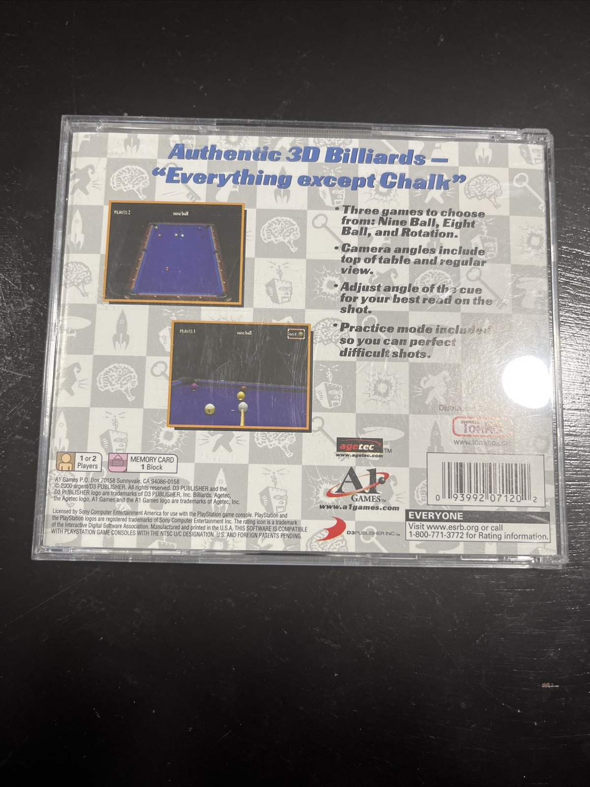Billiards SONY PLAYSTATION 1 ONE PS1 Complete Tested CIB
