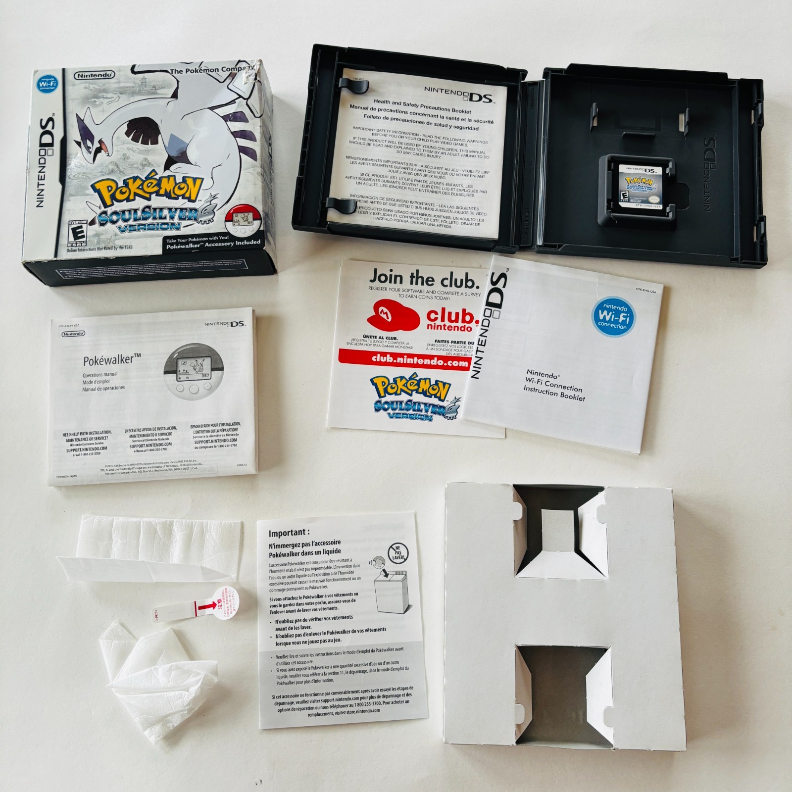 Pokemon SoulSilver Version DS Big Box w/ Game & Inserts No Pokewalker or Manual
