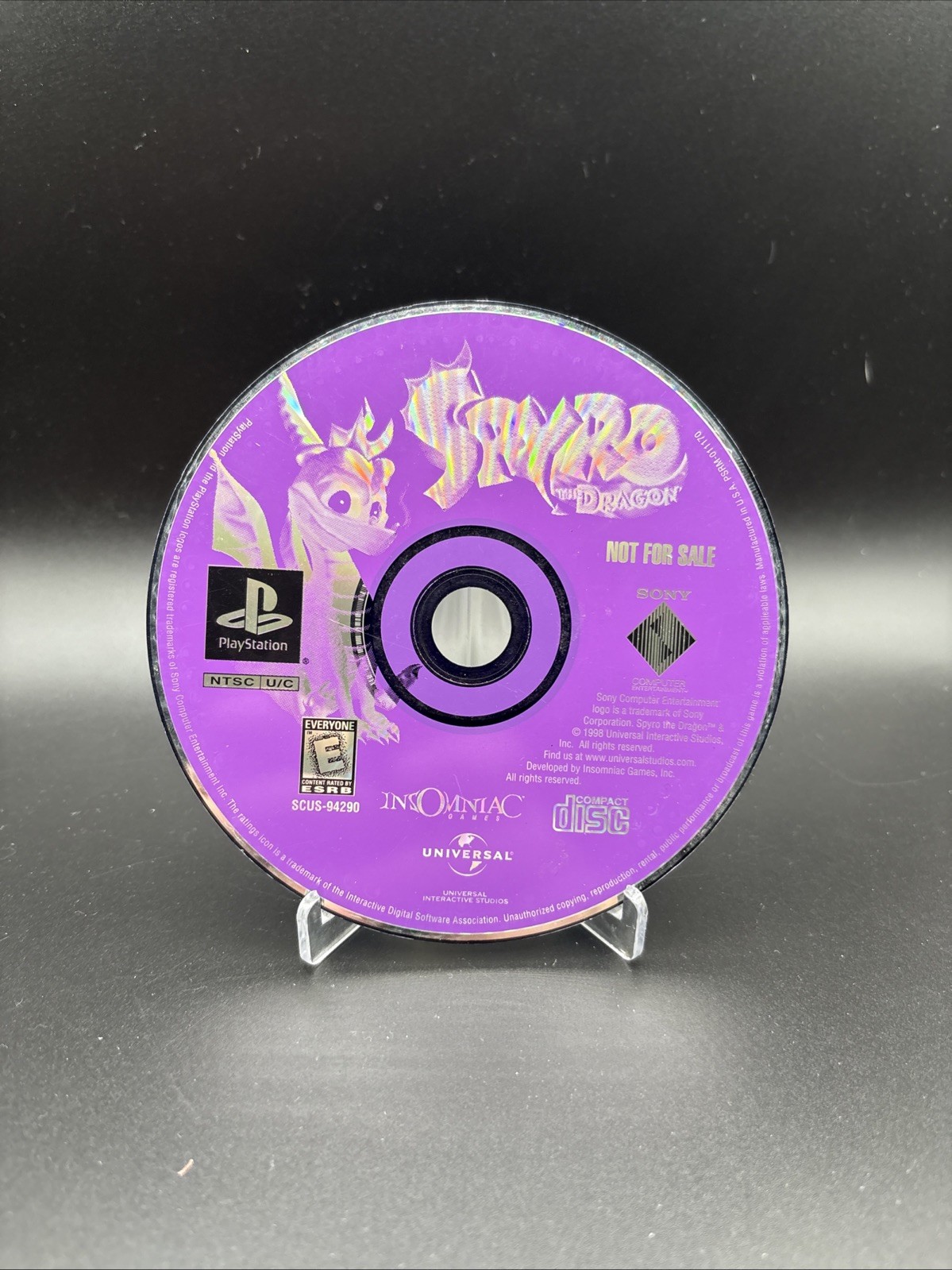 Spyro the Dragon DEMO NFR Not For Resale PlayStation 1 PS1