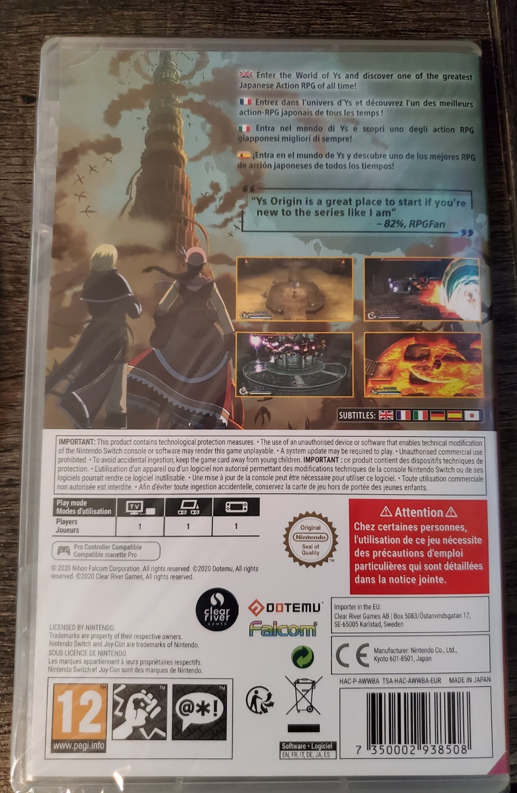 Ys Origin – Nintendo Switch – SEALED