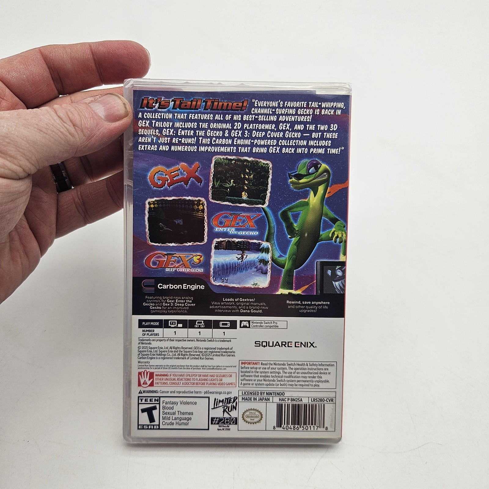 Gex Trilogy Nintendo Switch Limited Run #280 Brand New Sealed Square Enix Japan