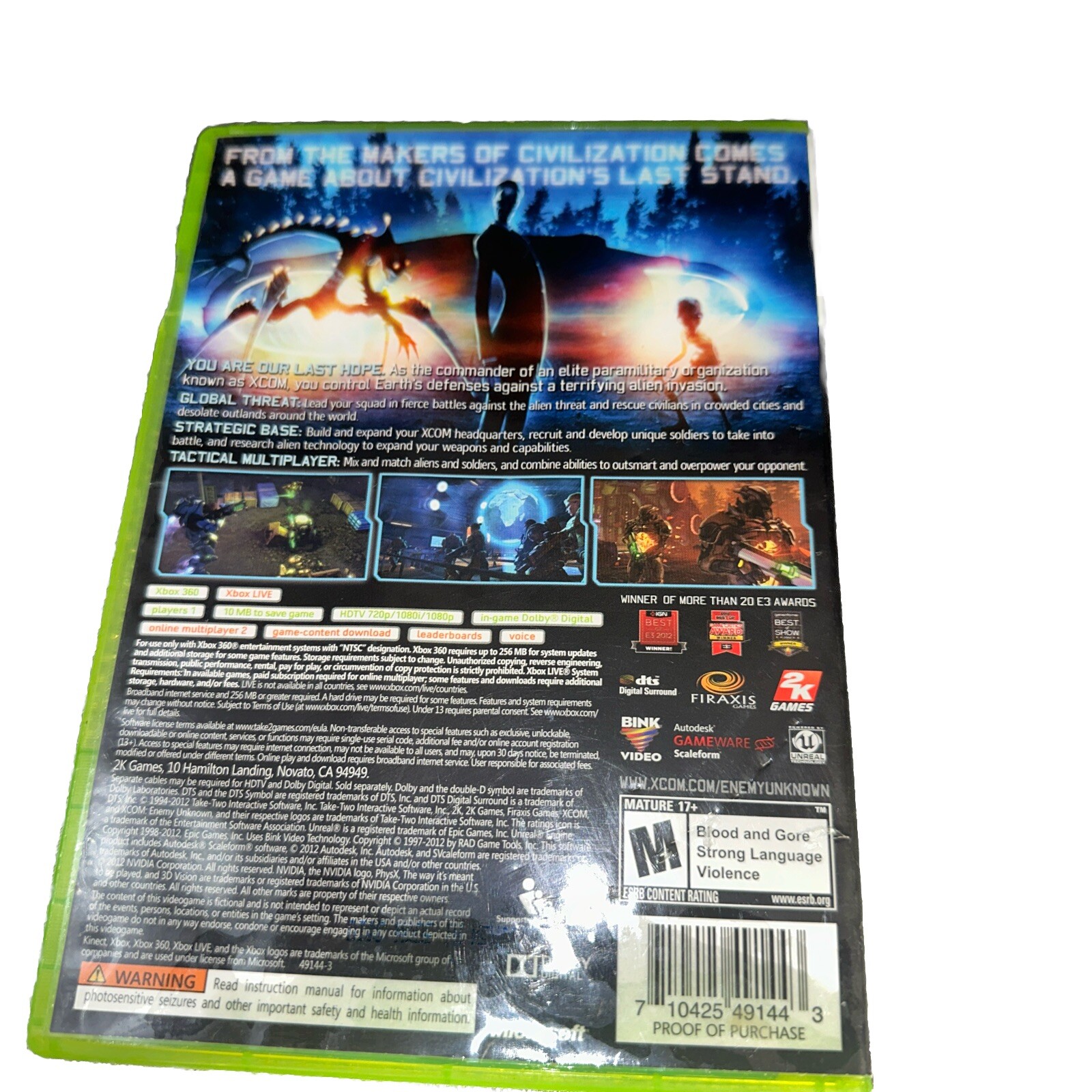 XCOM Enemy Unknown Microsoft Xbox 360 Tested and Working
