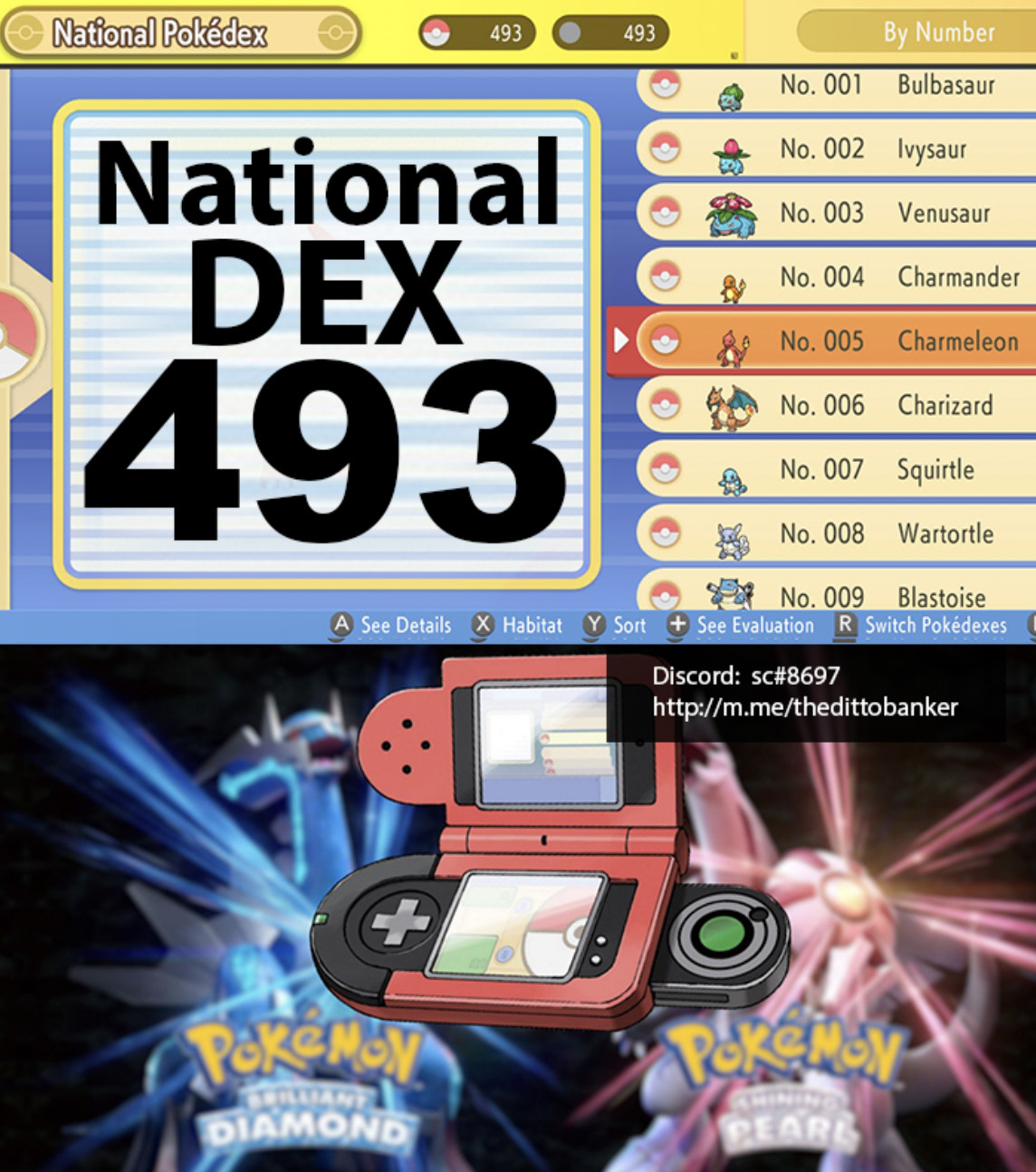 💎Pokemon Brilliant Diamond/Shiny Pearl NATIONAL POKEDEX #1-493 SHINY 6IV✨PICK 1