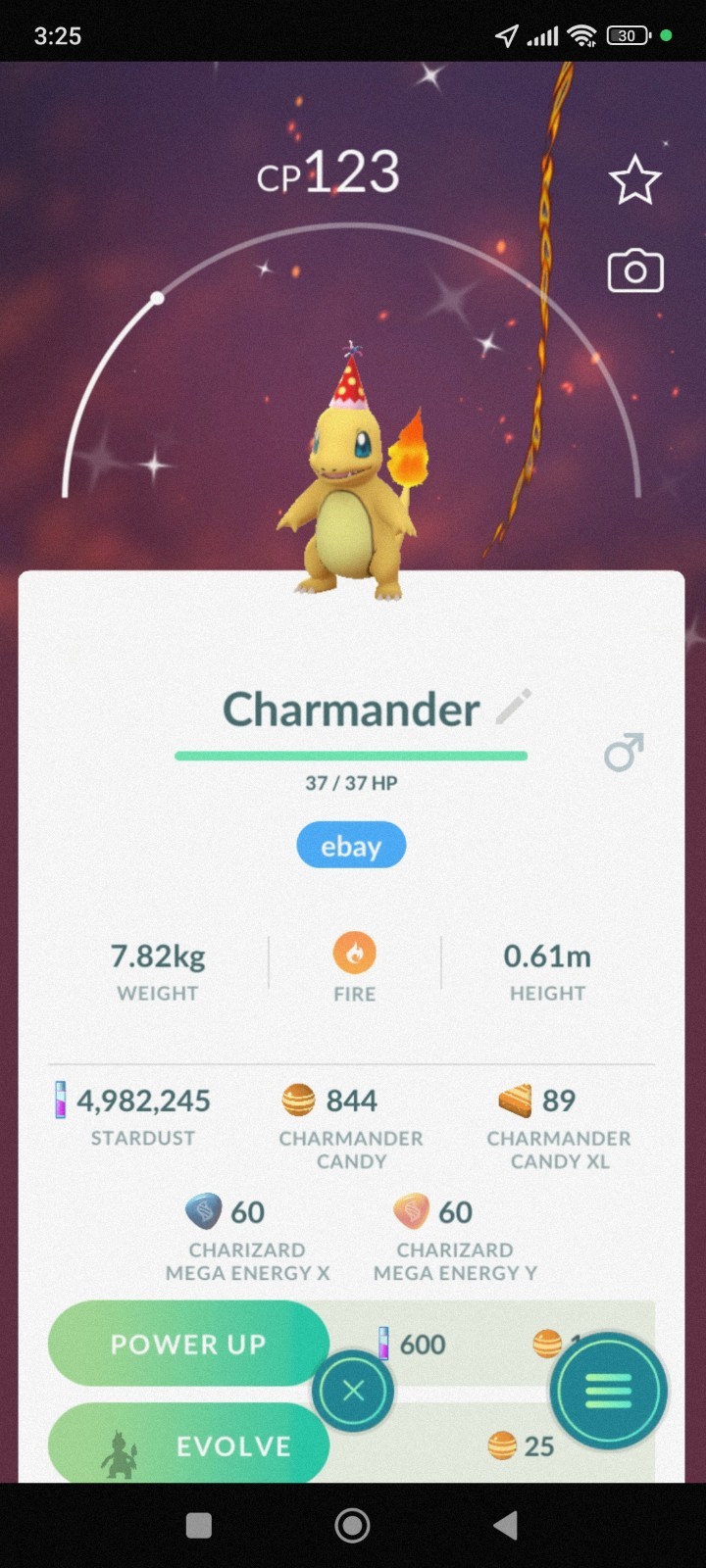 Pokemon Shiny Charmander Party hat Go ✨