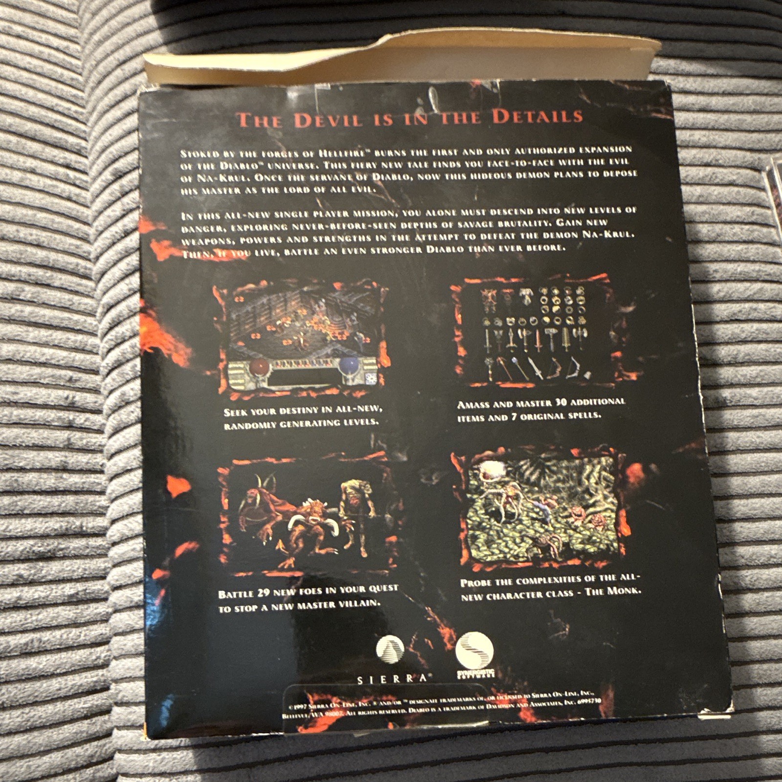 Diablo: Hellfire (PC) 1997 CIB Complete Expansion Pack Sierra RPG Authentic