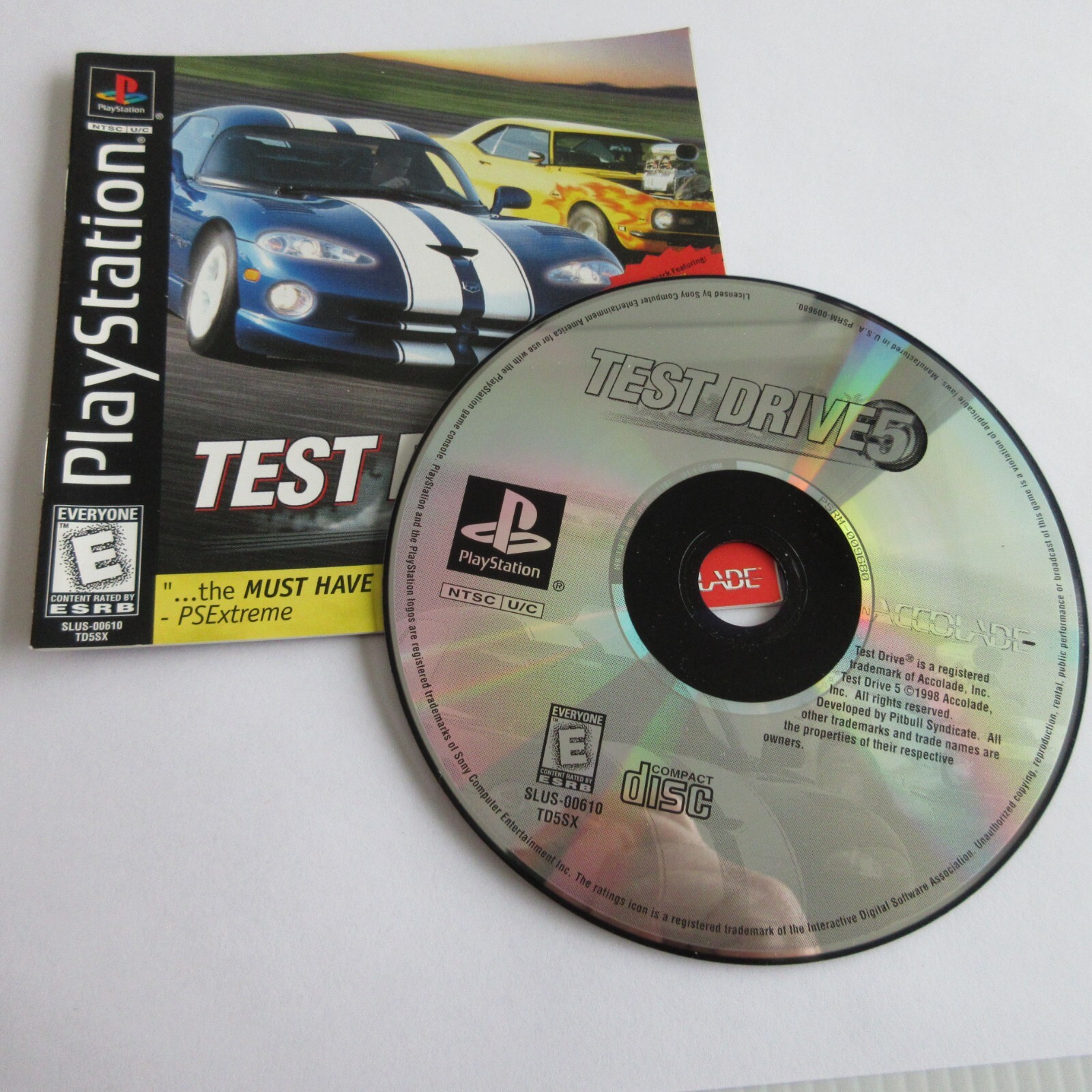 Test Drive 5 (PlayStation 1 PS1) MANUAL & DISC ONLY