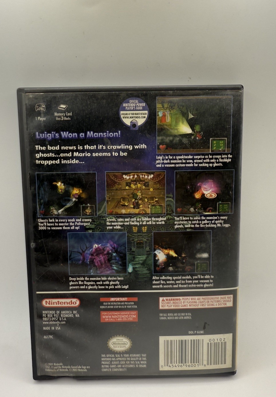 Luigi’s Mansion (Nintendo GameCube, 2003) Case And Disc Authentic Tested