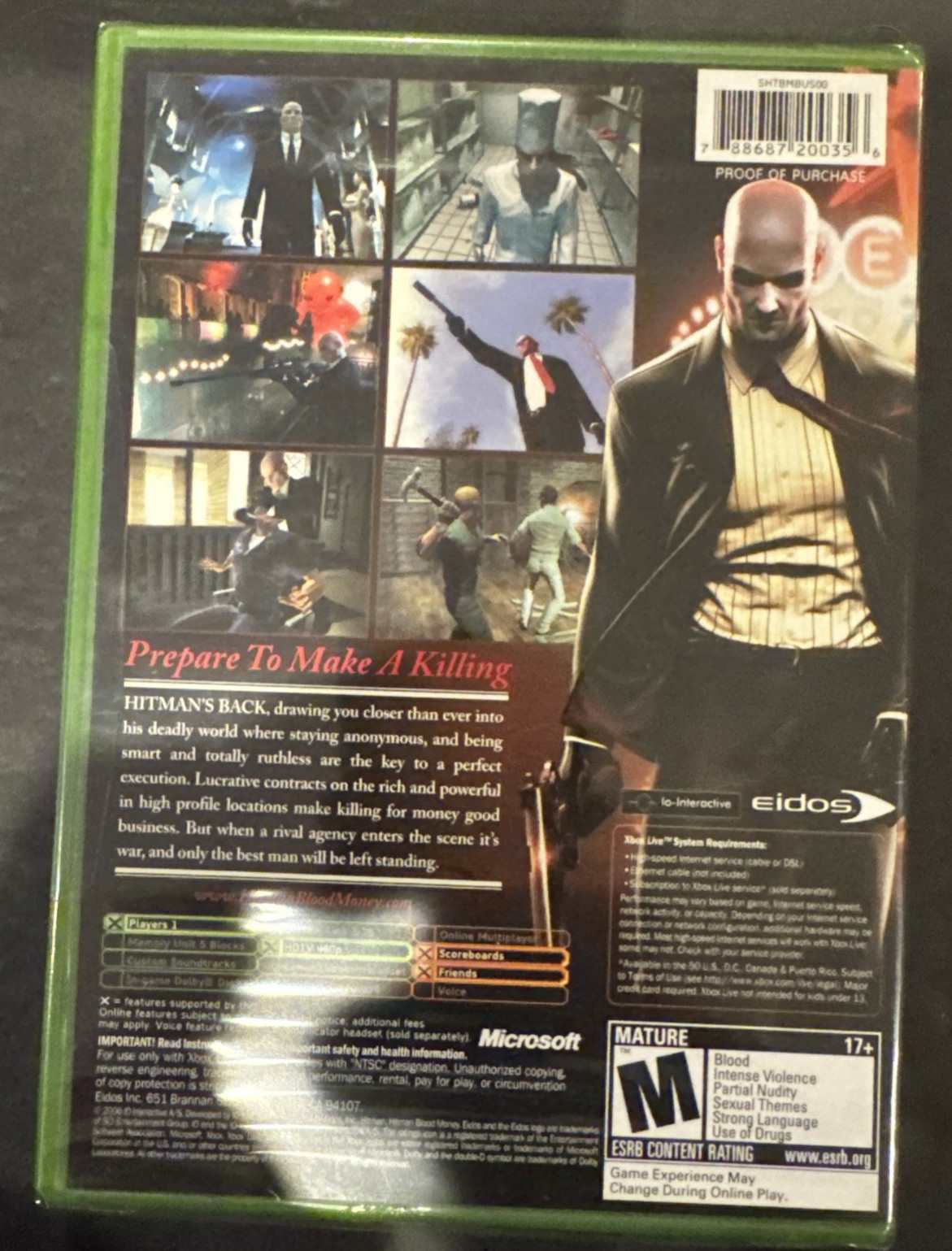 Hitman: Blood Money (Xbox, 2006) Factory Sealed – Free Shipping Eidos Classic