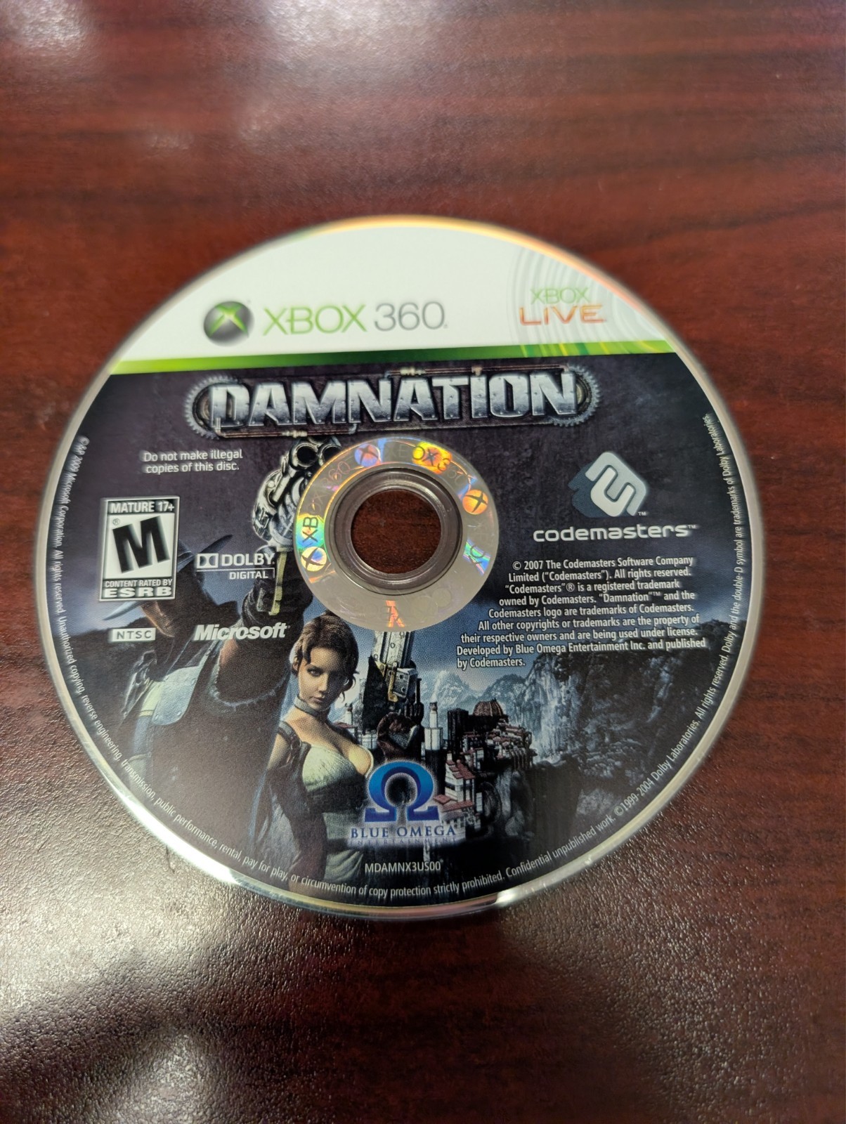 Damnation (Microsoft Xbox 360, 2009) NO TRACKING – DISC ONLY 4811