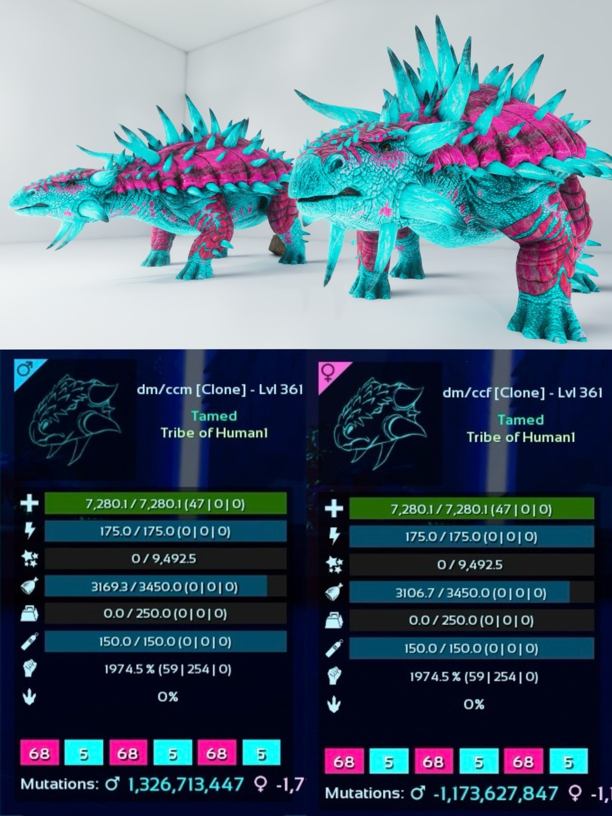 CC Color Dino Full Collection ARK🦖Survival Ascended ASA PVE (PC/Xbox/PS)