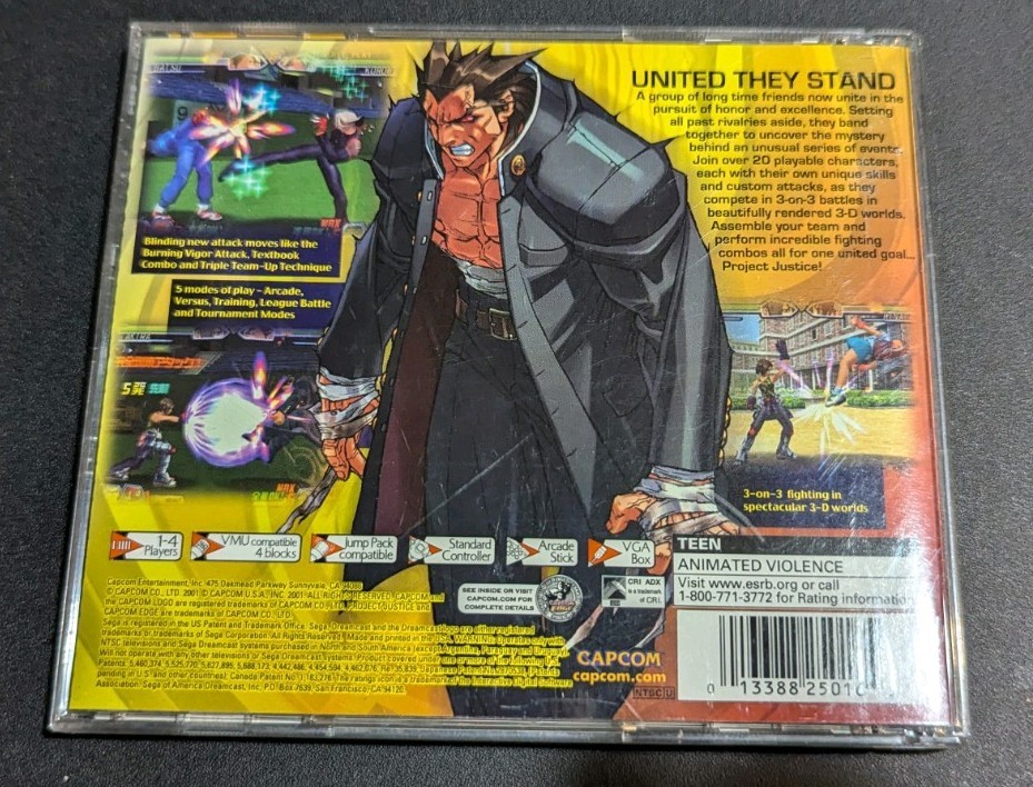 Project Justice (Sega Dreamcast, 2001) Complete CIB