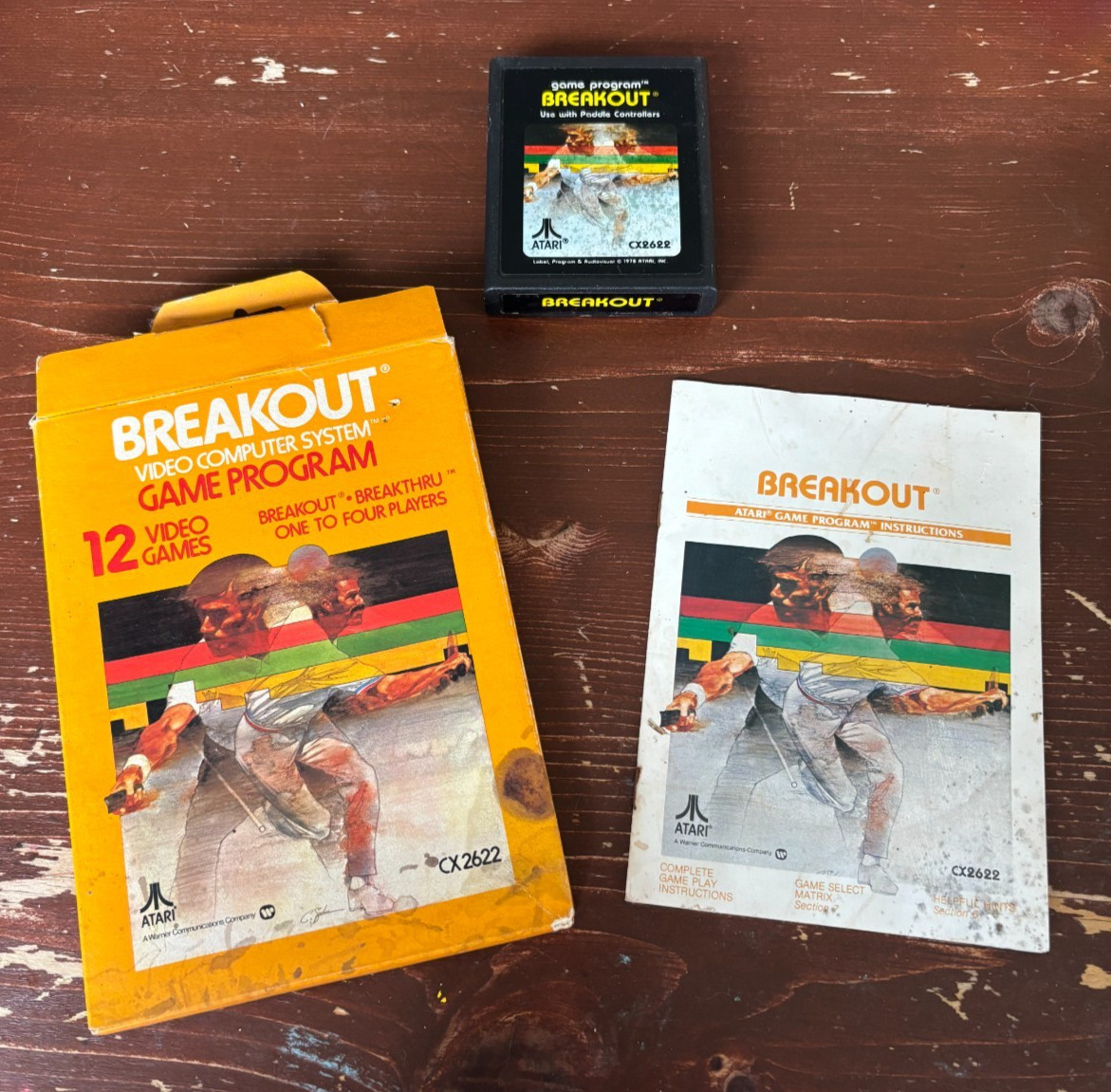 Breakout (Atari 2600, 1978) Complete In Box CIB Game