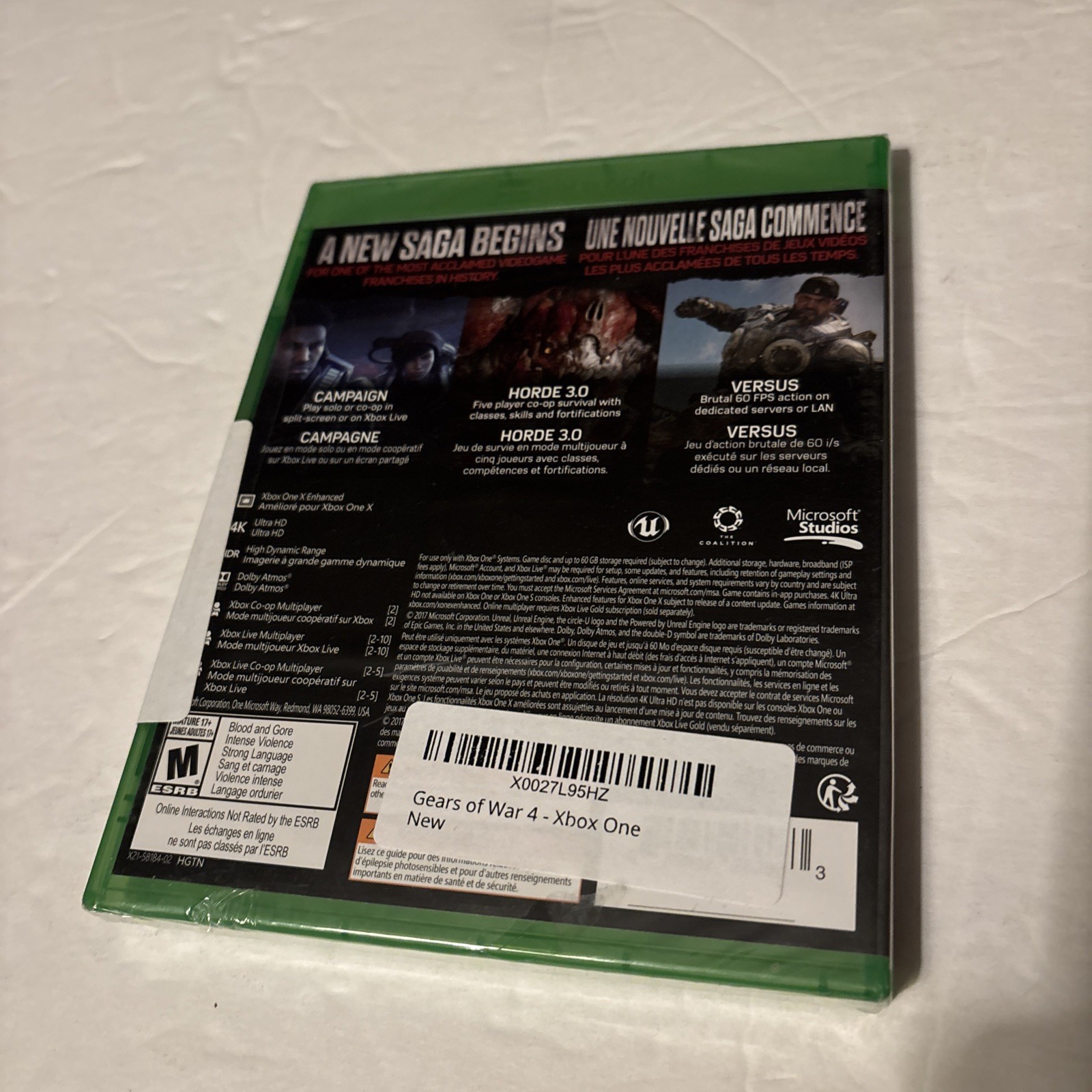 Gears of War 4 (Xbox One, 2016) ***BRAND NEW FACTORY SEALED***