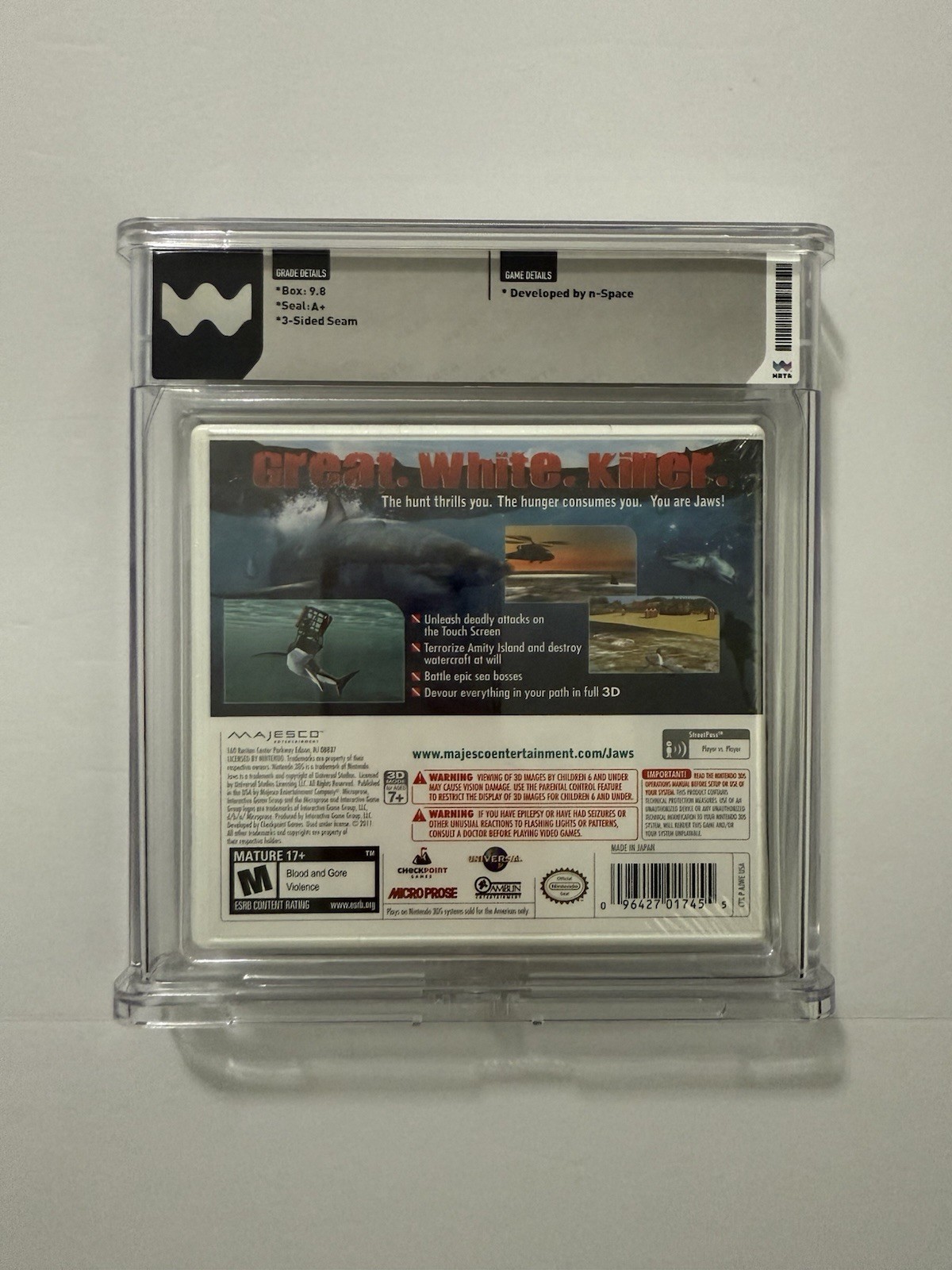 Jaws Ultimate Predator Nintendo 3DS NEW Wata 9.8 A+ SEALED Lenticular Cover