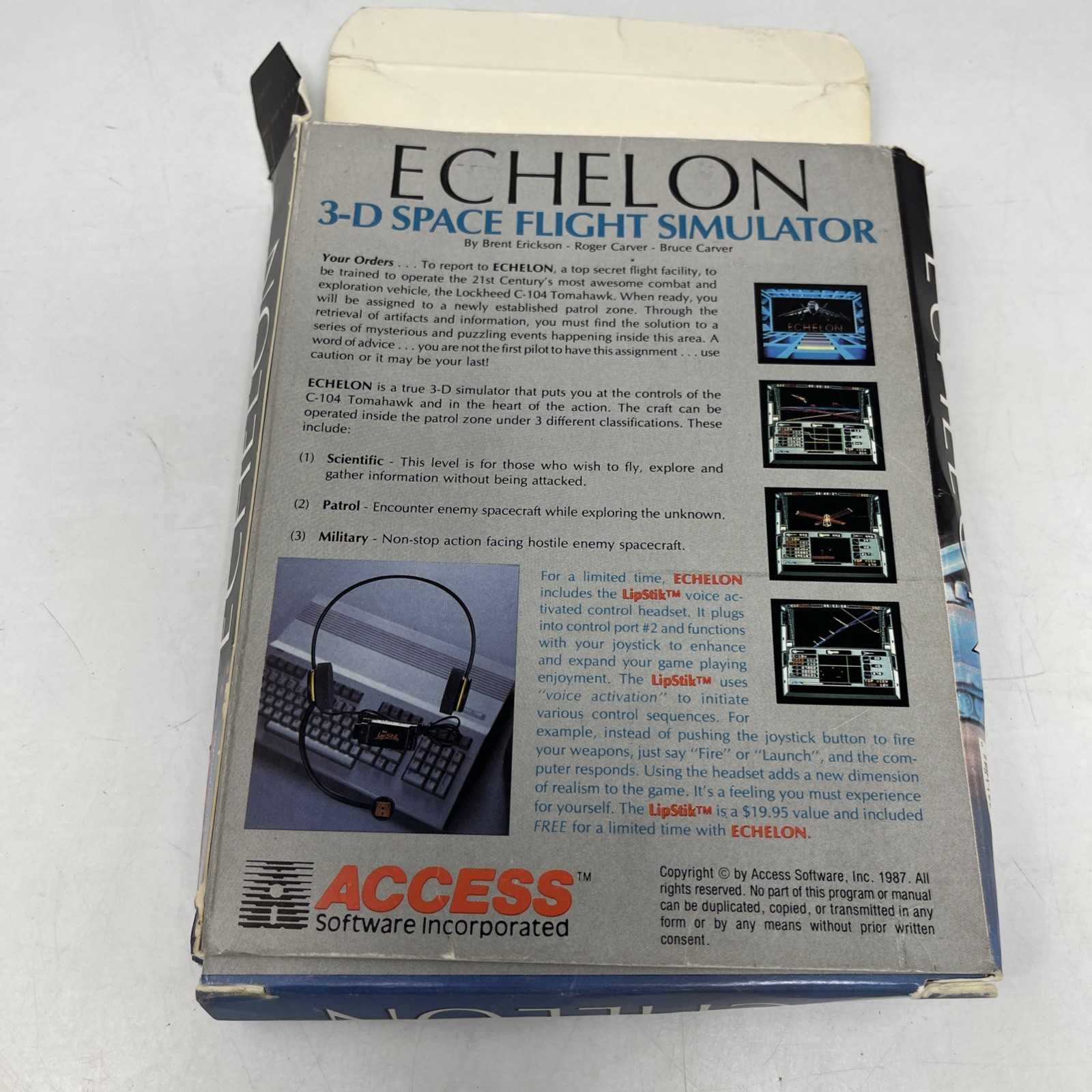 Echelon 3-D Space Flight Simulator Commodore 64/128 Floppy edw38