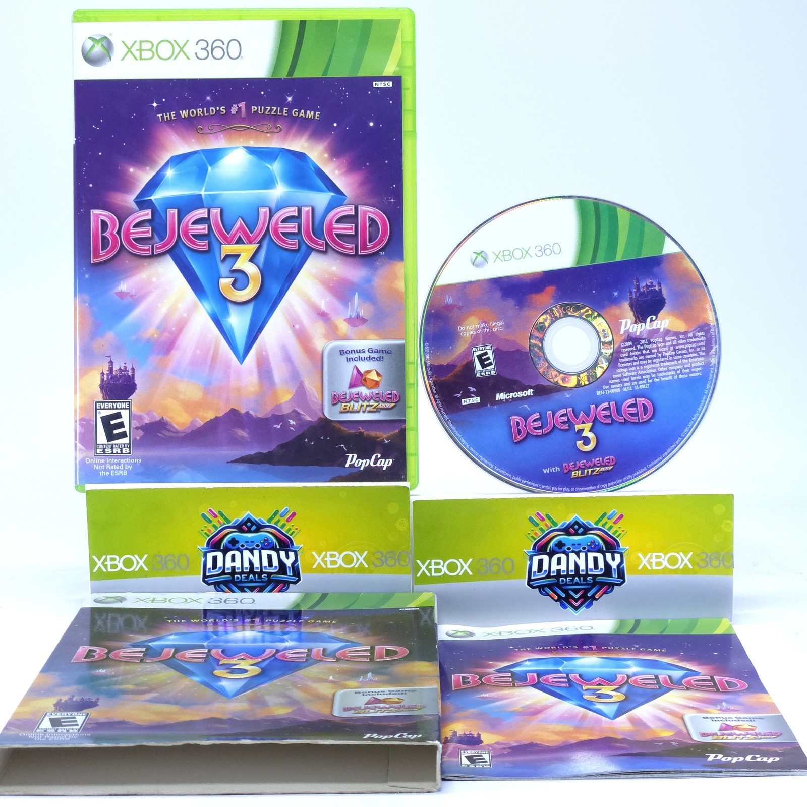 Bejeweled 3 CIB W/ Slipcover + Manual – Xbox 360