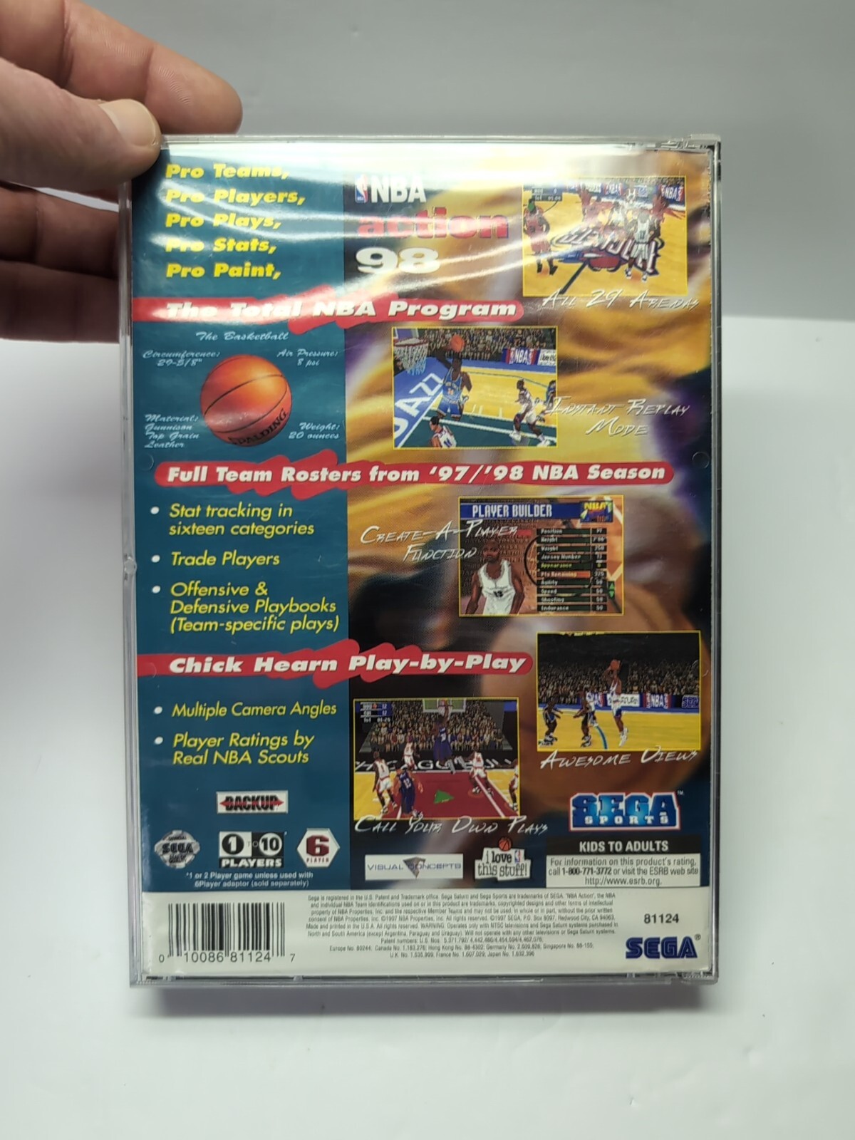 NBA Action 98 (Sega Saturn) Complete CIB TESTED AUTHENTIC KOBE FAST