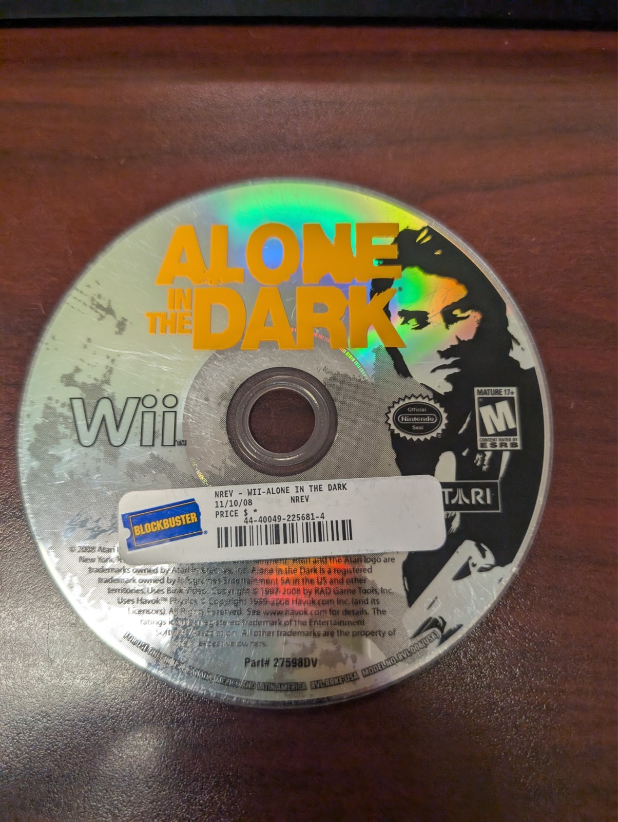 Alone in the Dark (Nintendo Wii, 2008) NO TRACKING – DISC ONLY 237