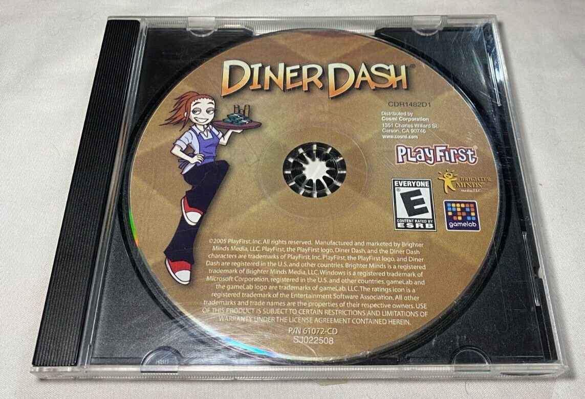 Diner Dash (PC CD, 2005) Disc Only Good Condition PlayFirst