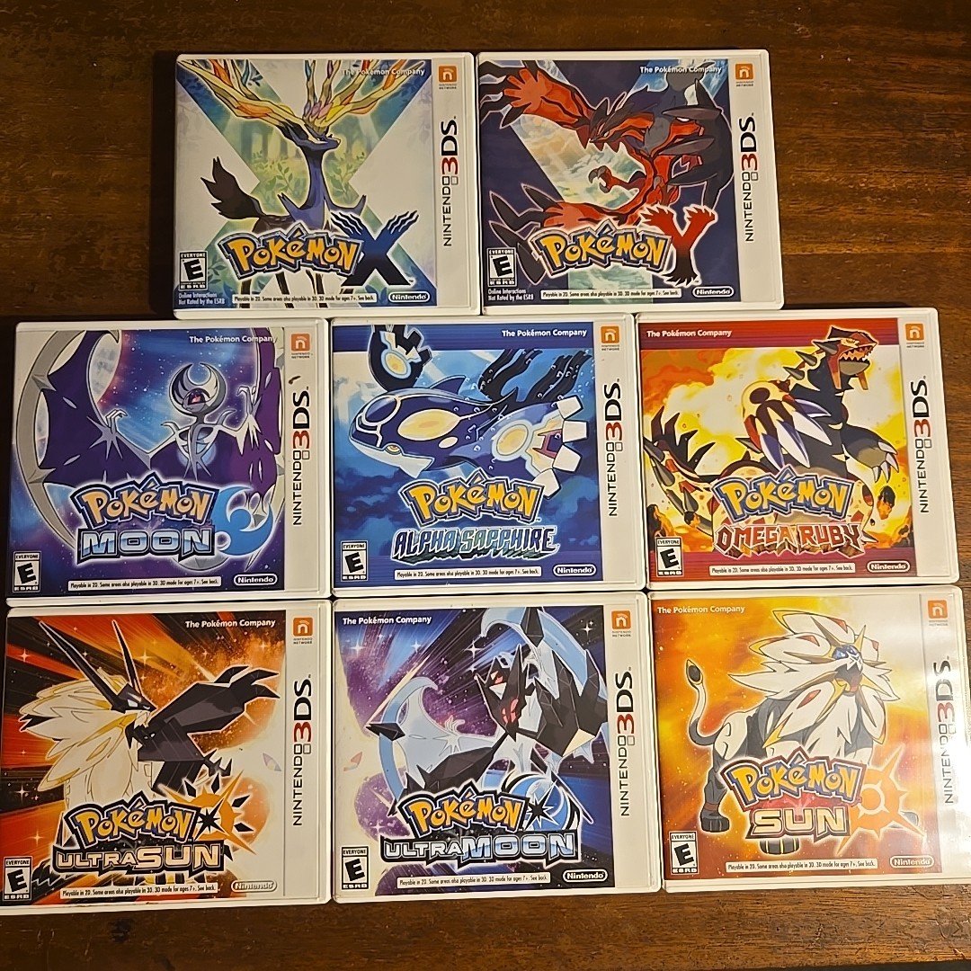 Pokemon Ultra Moon, Ultra Sun, X, Y, Alpha, Omega Ruby- Cases + Inserts -NO GAME